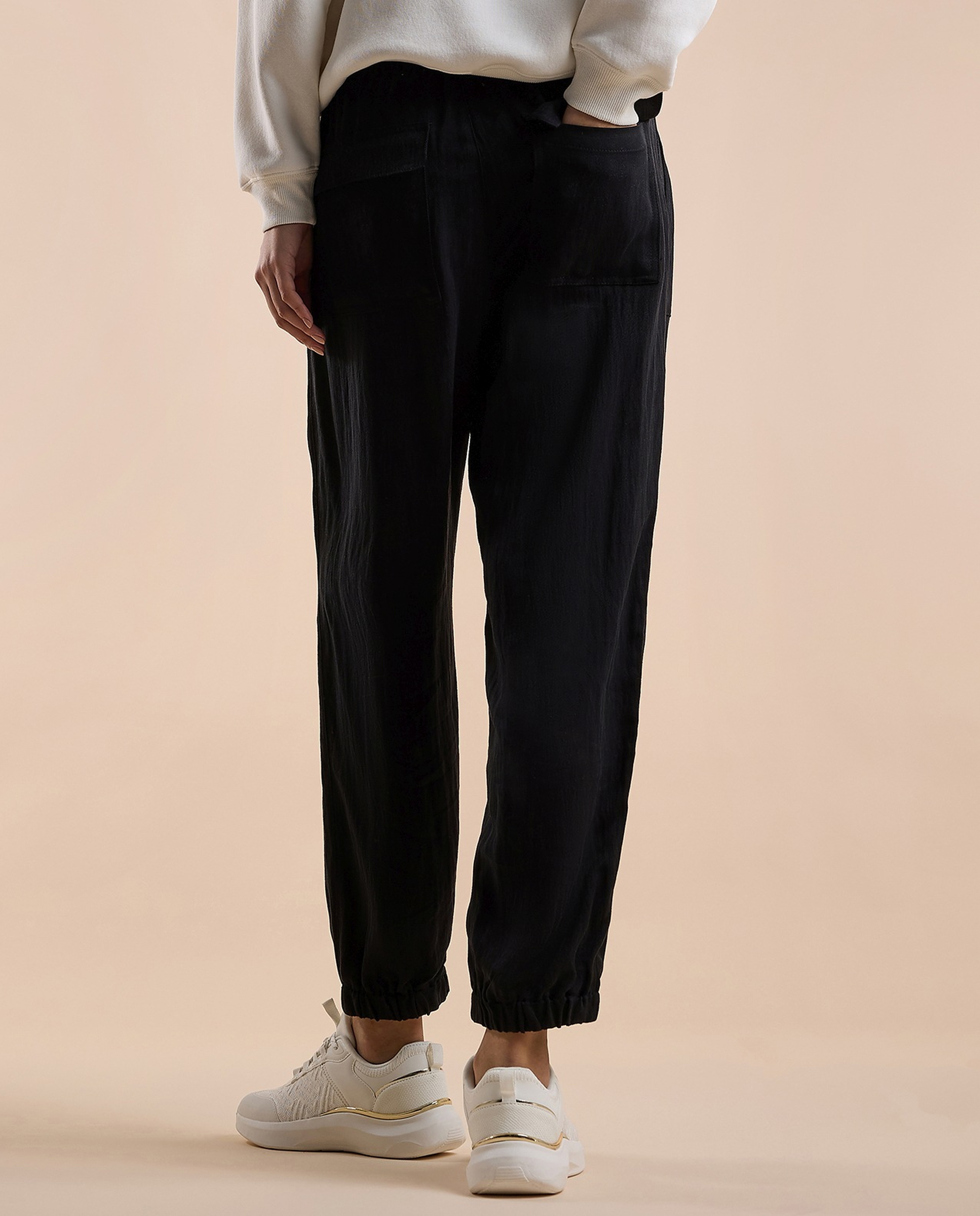 Textured Joggers with Drawstring Waist
