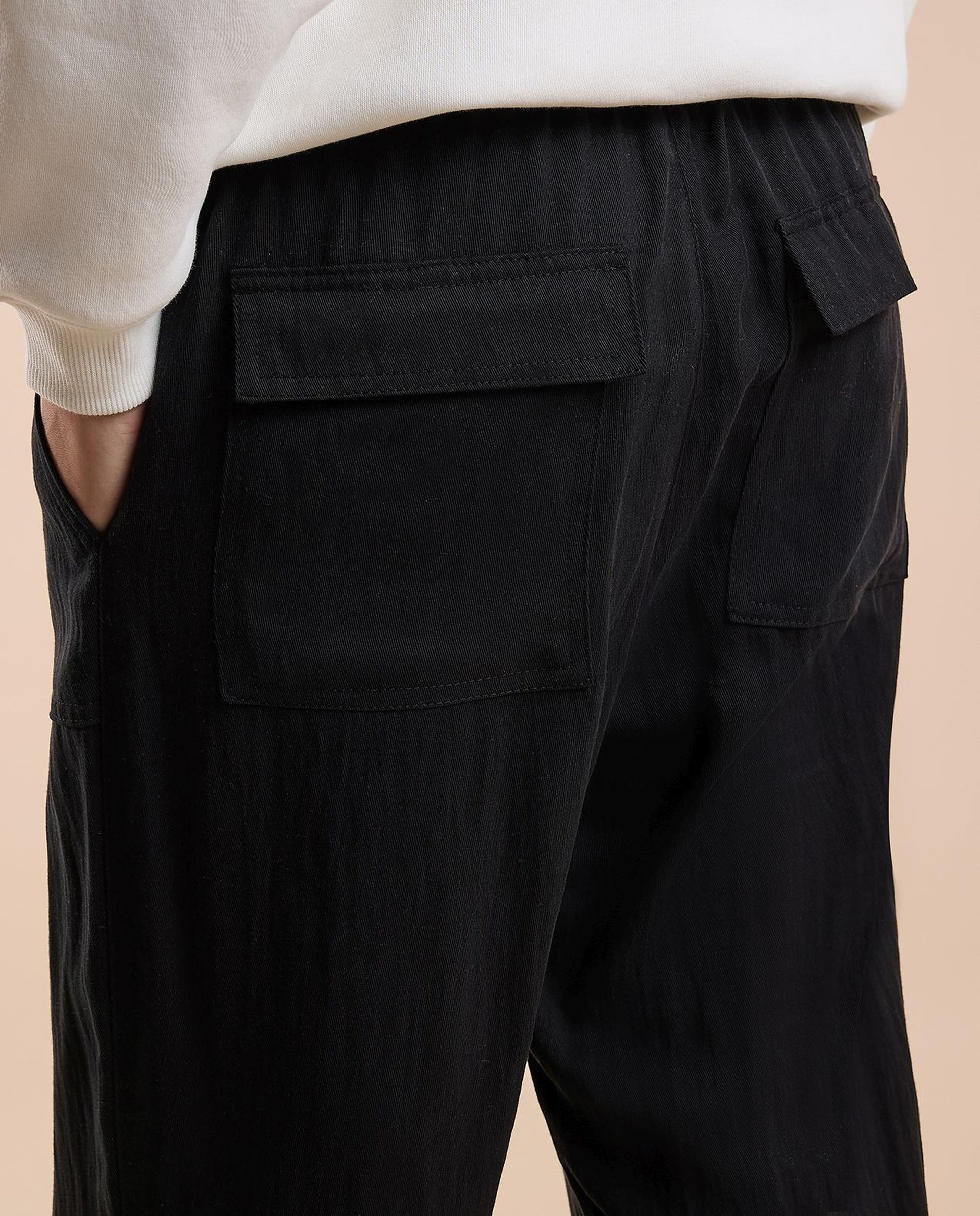 Textured Joggers with Drawstring Waist