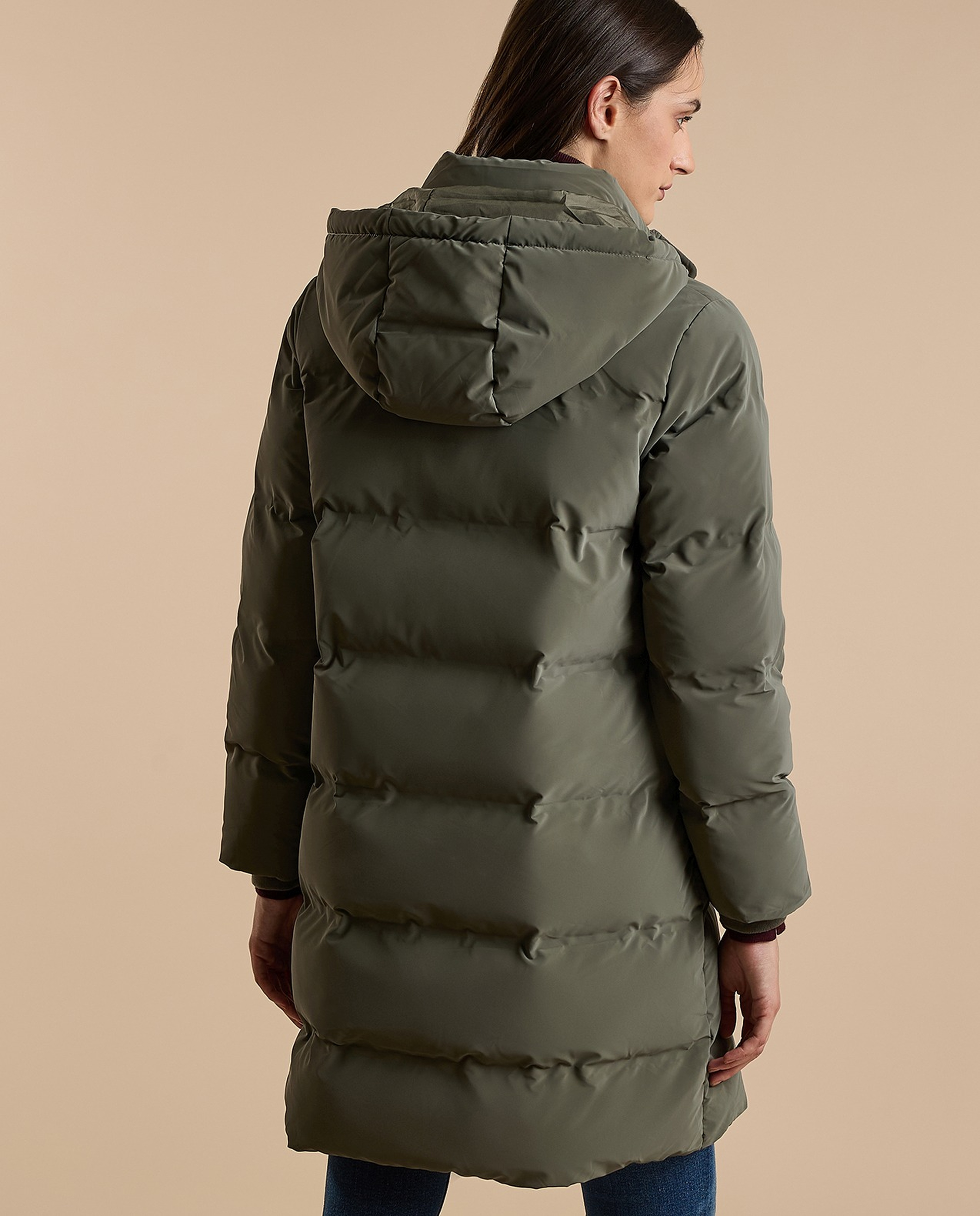 Quilted Hooded Puffer Jacket with Zipper Closure