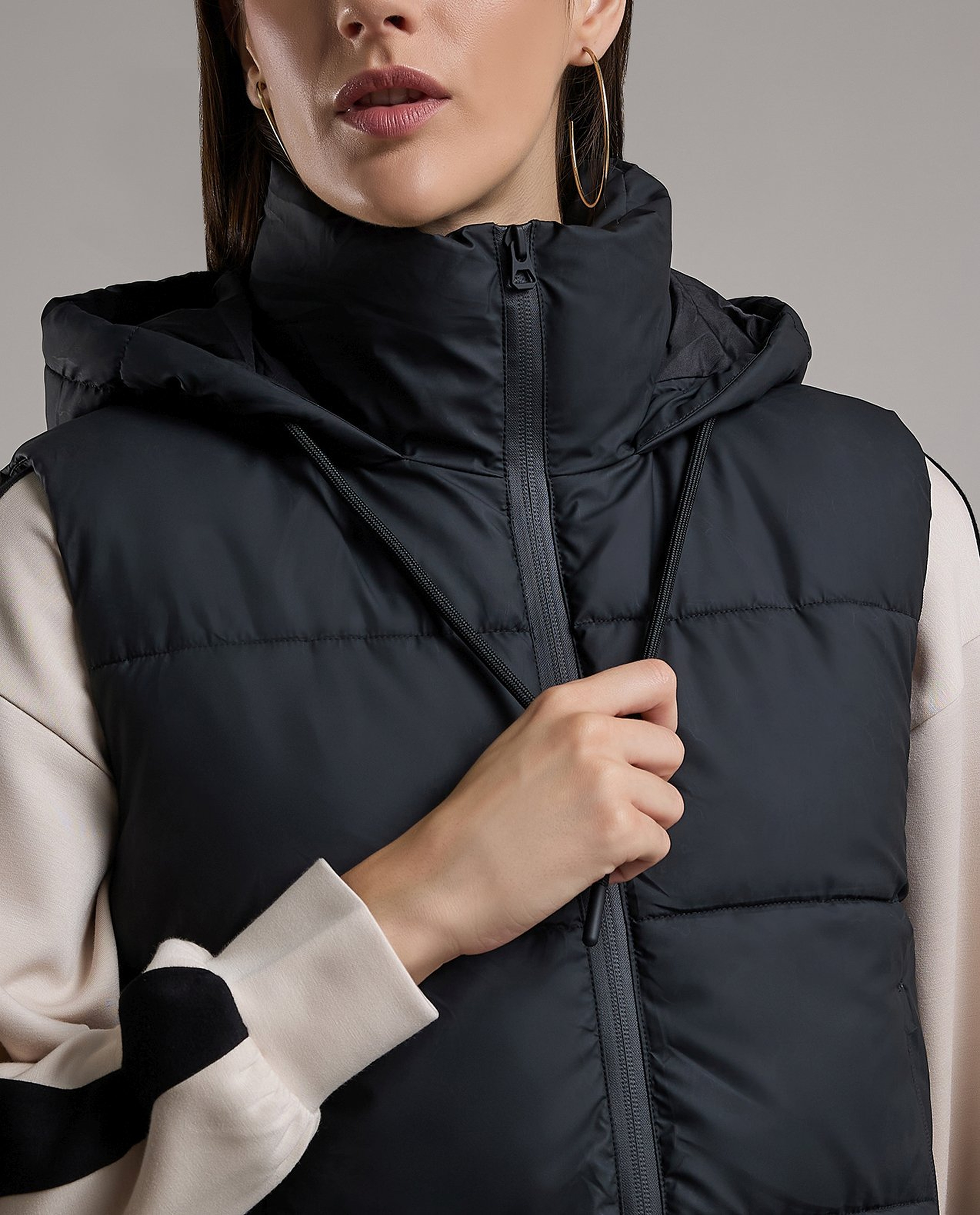 Quilted Gilet with Zipper Closure