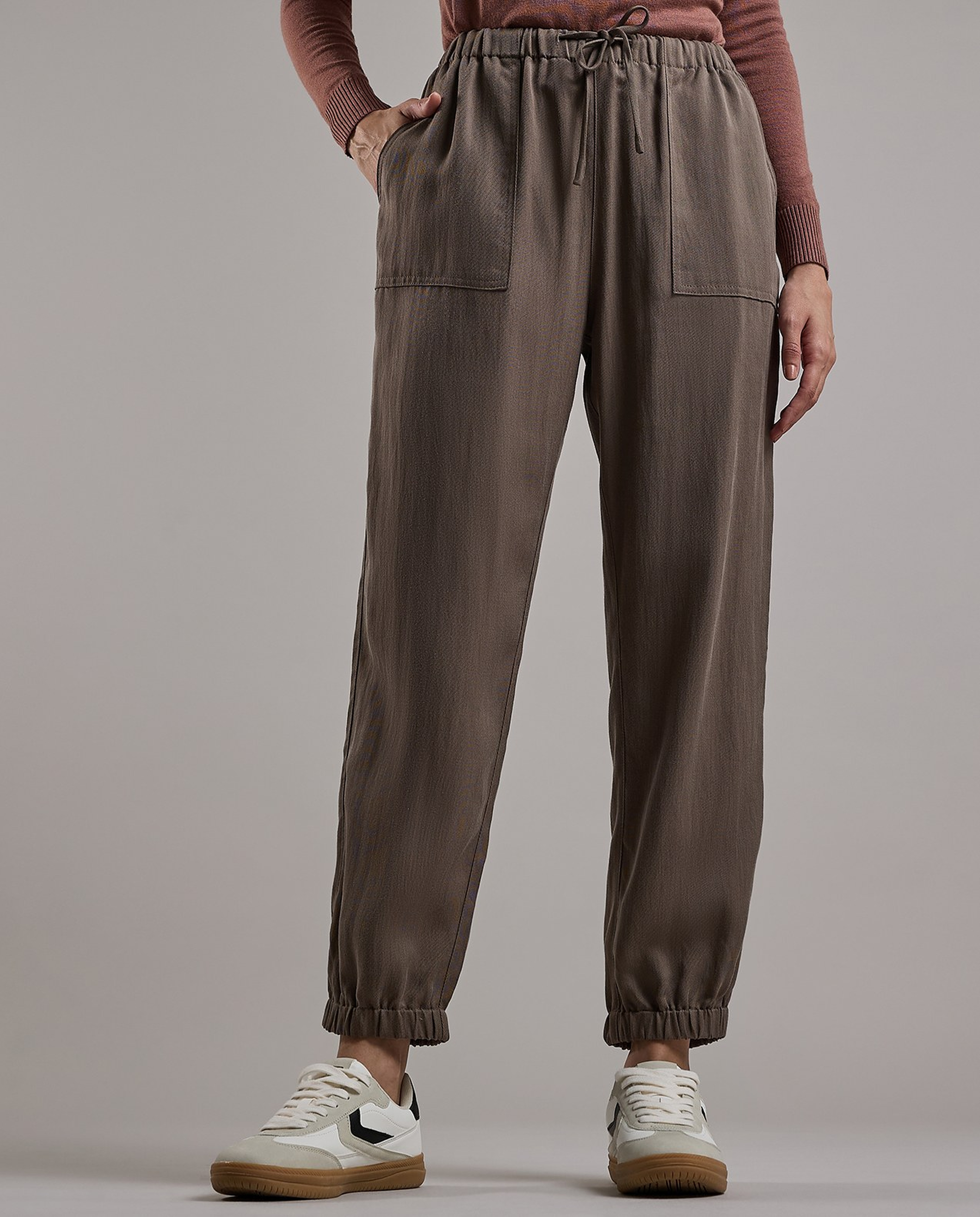 Textured Joggers with Drawstring Waist