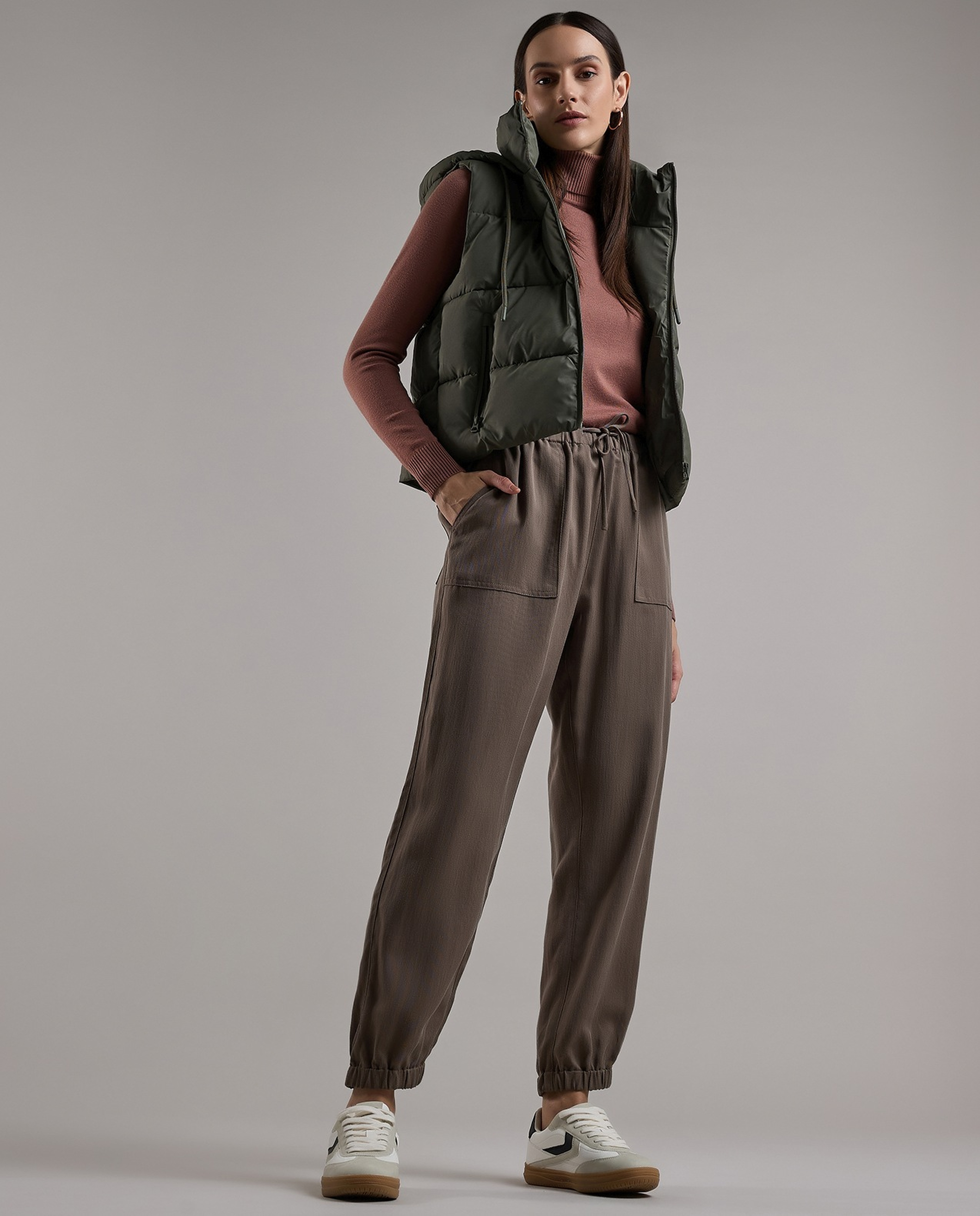 Textured Joggers with Drawstring Waist