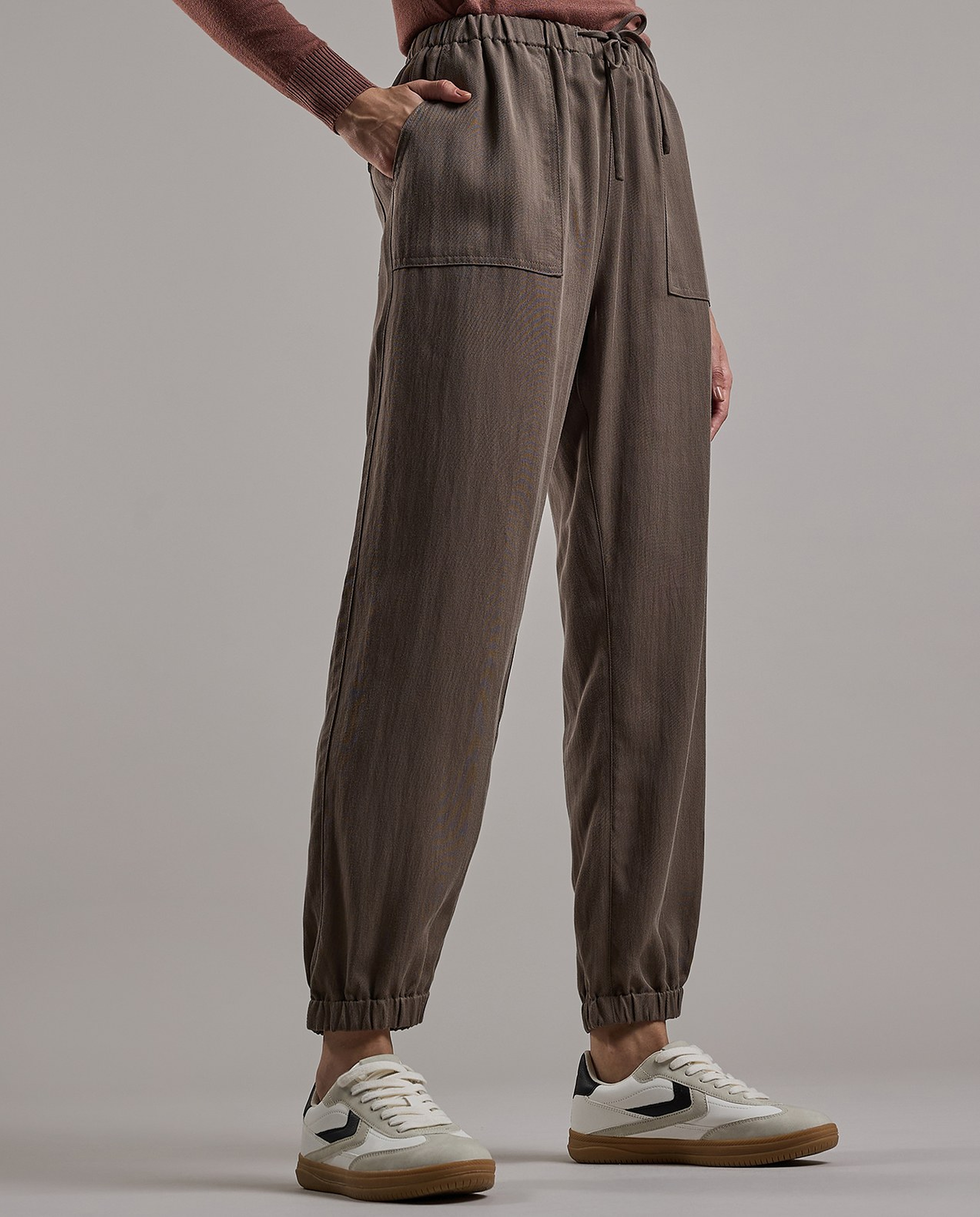 Textured Joggers with Drawstring Waist