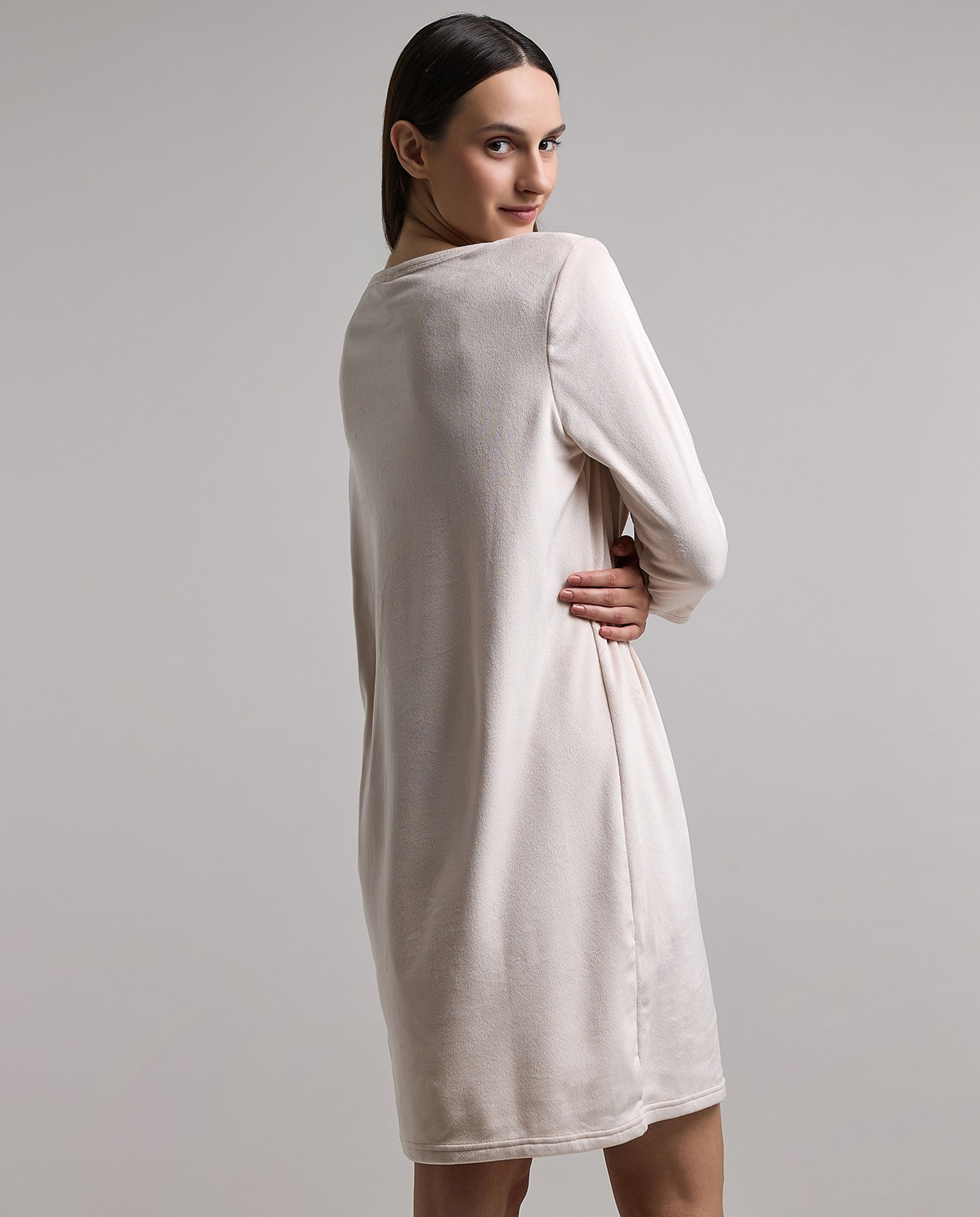 Lilo & Stitch Print Nightdress with Long Sleeves