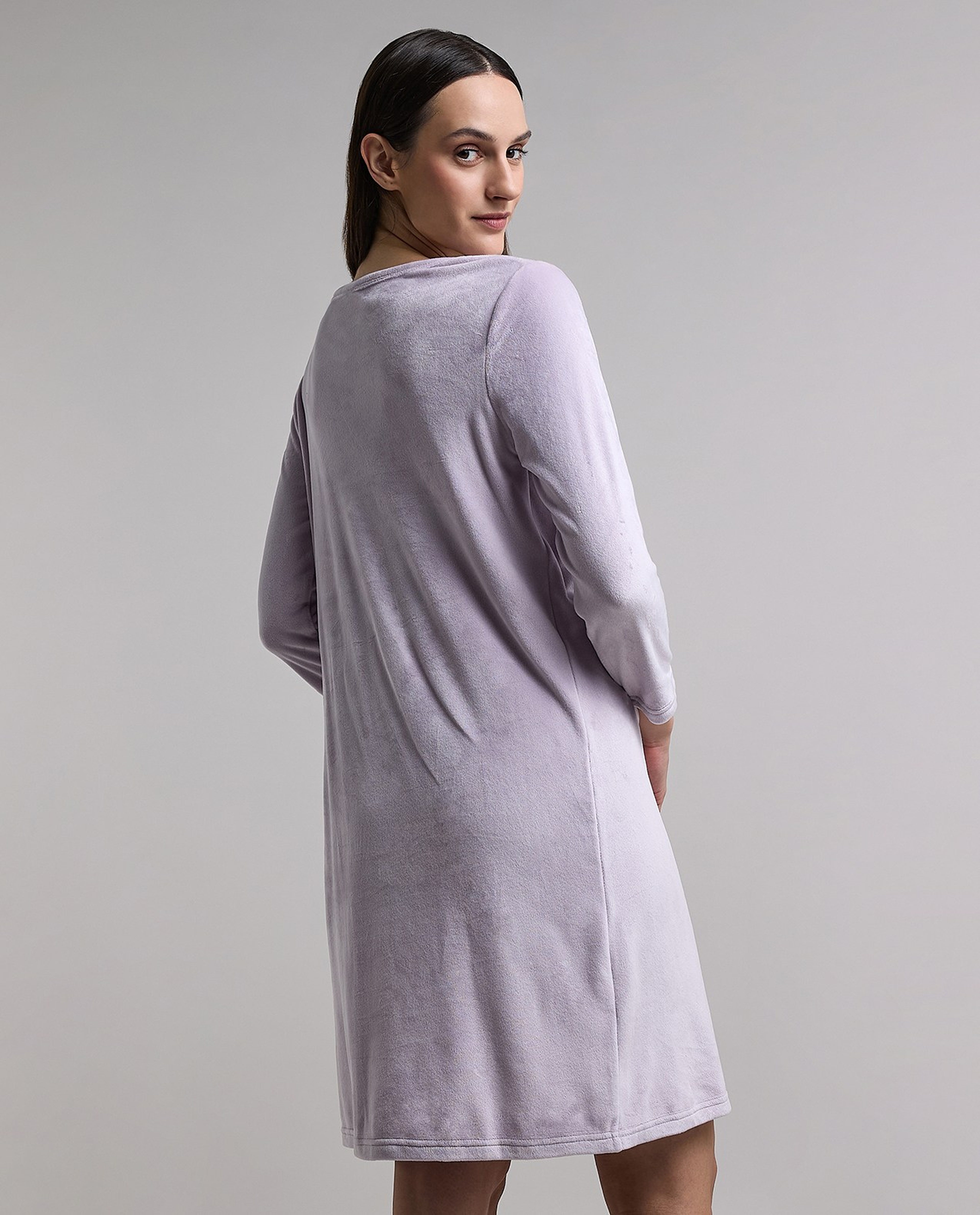 Kuromi Print Nightdress with Long Sleeves