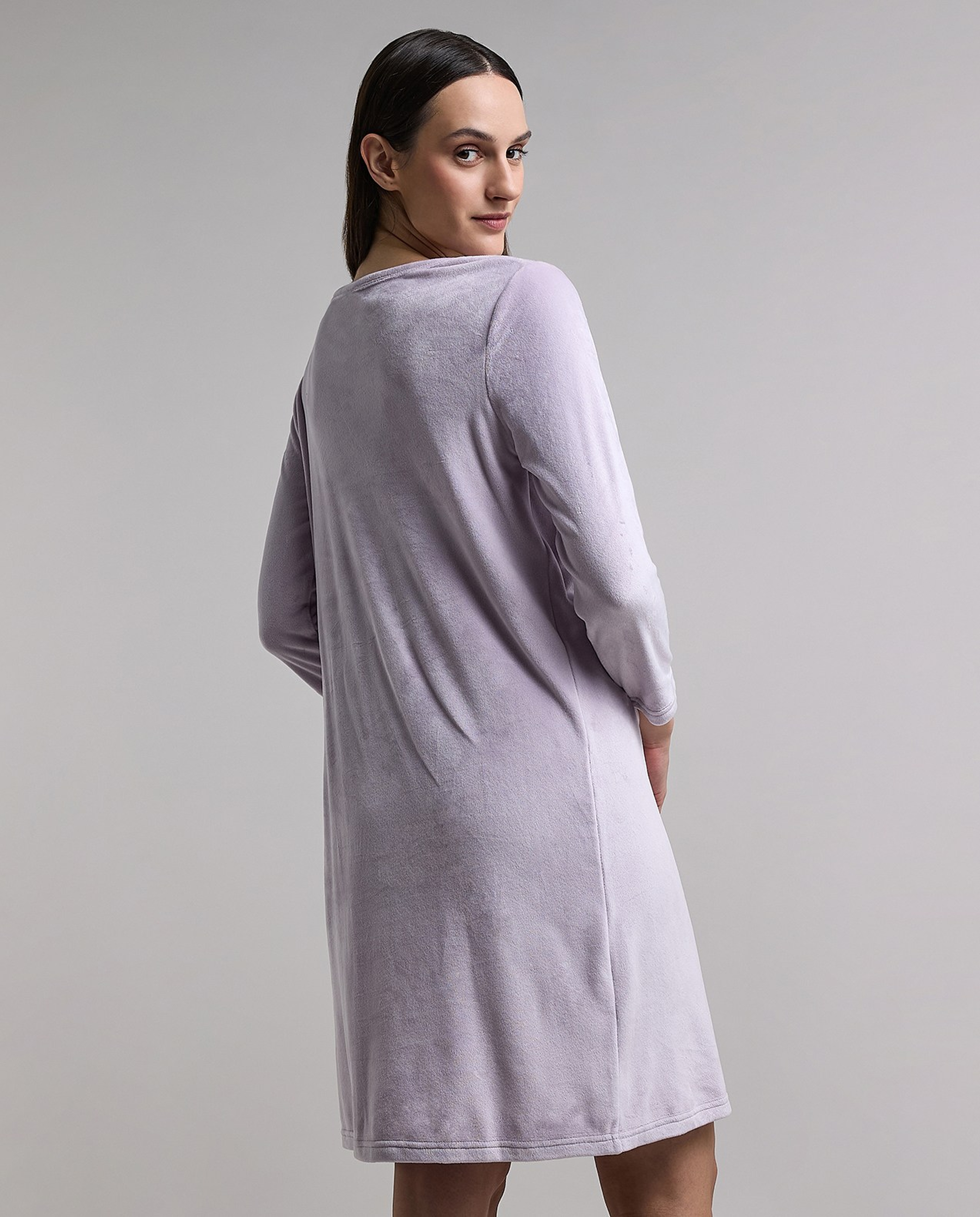 Kuromi Print Nightdress with Long Sleeves