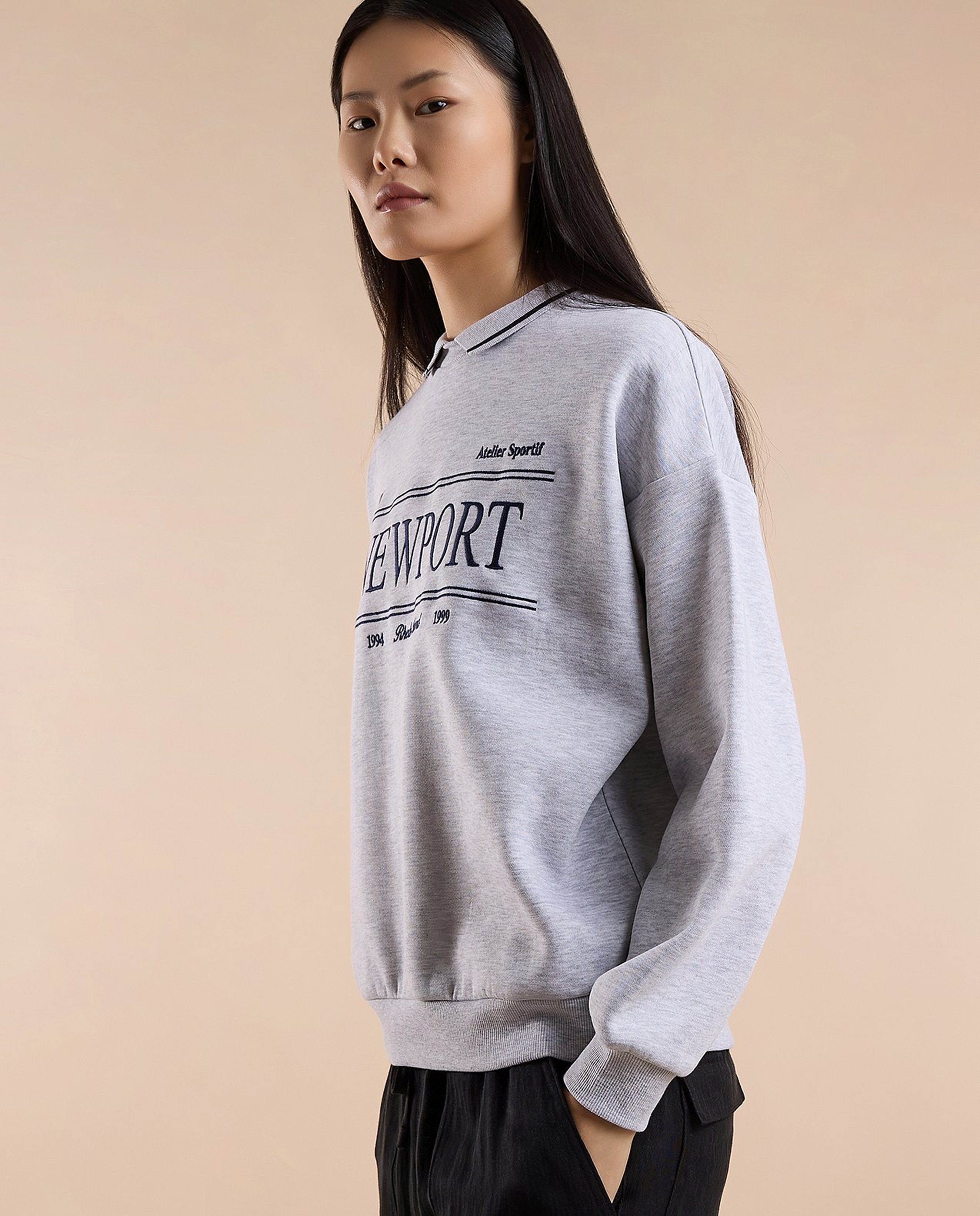 Printed Sweatshirt with Crew Neck and Long Sleeves