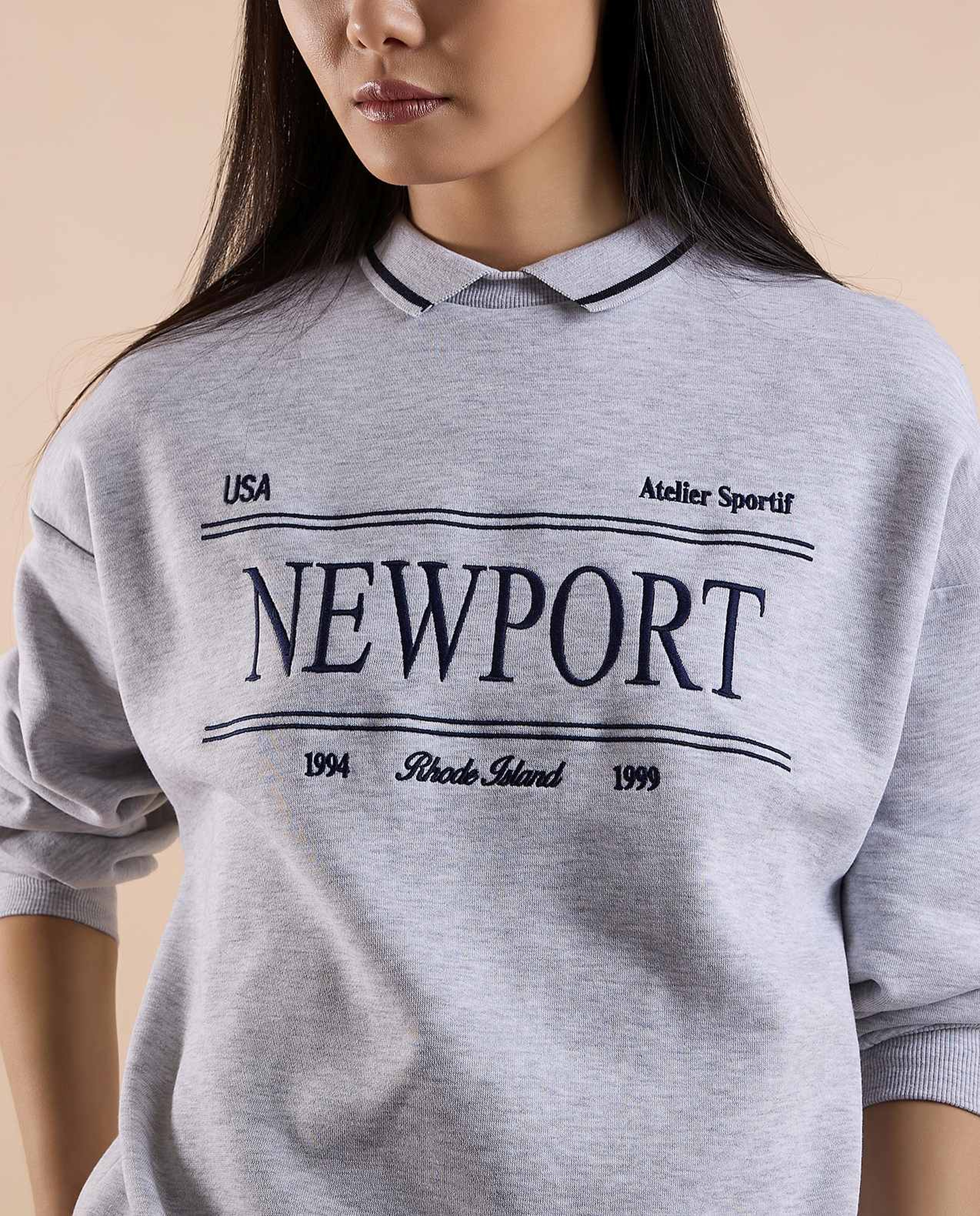 Printed Sweatshirt with Crew Neck and Long Sleeves