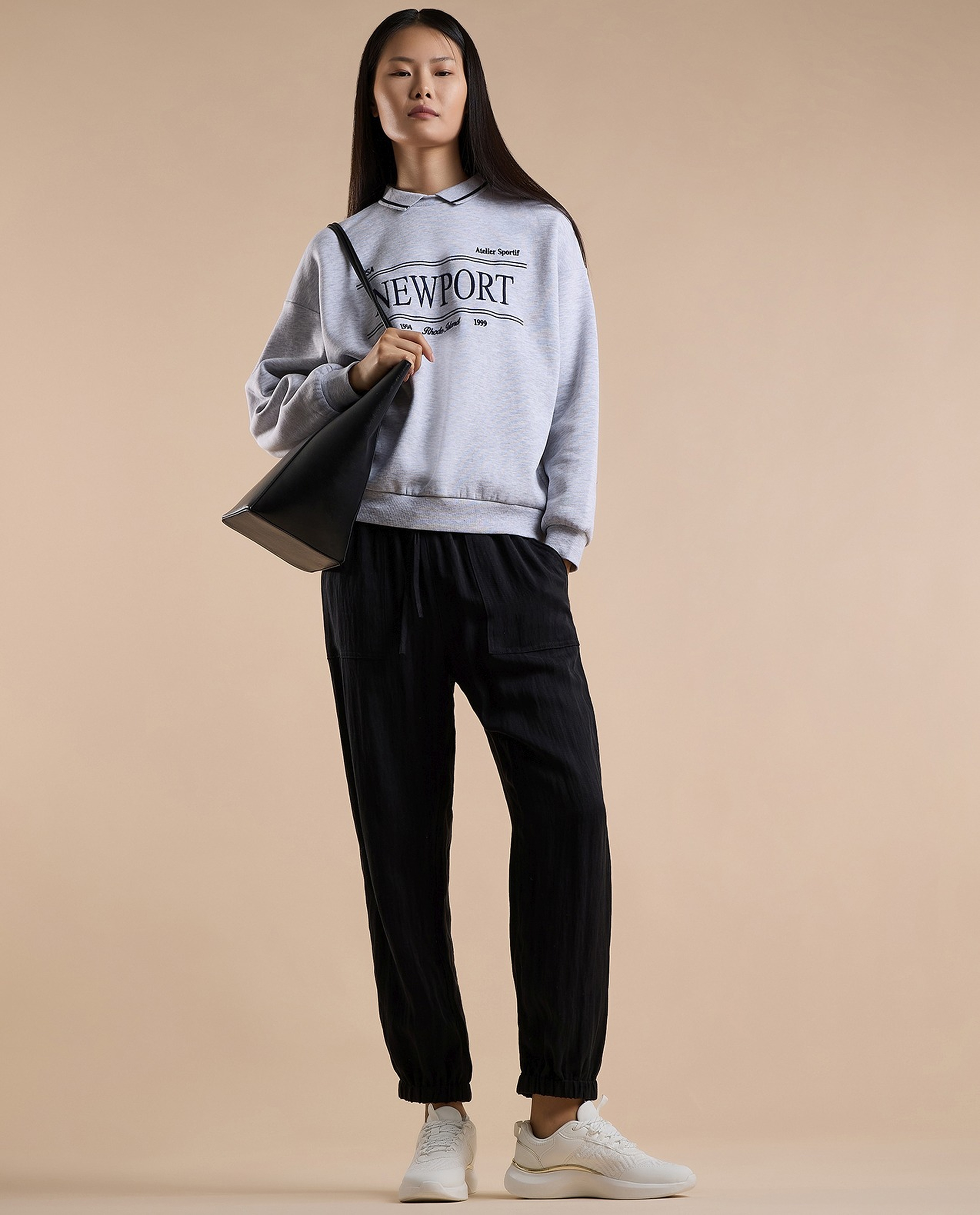 Printed Sweatshirt with Crew Neck and Long Sleeves