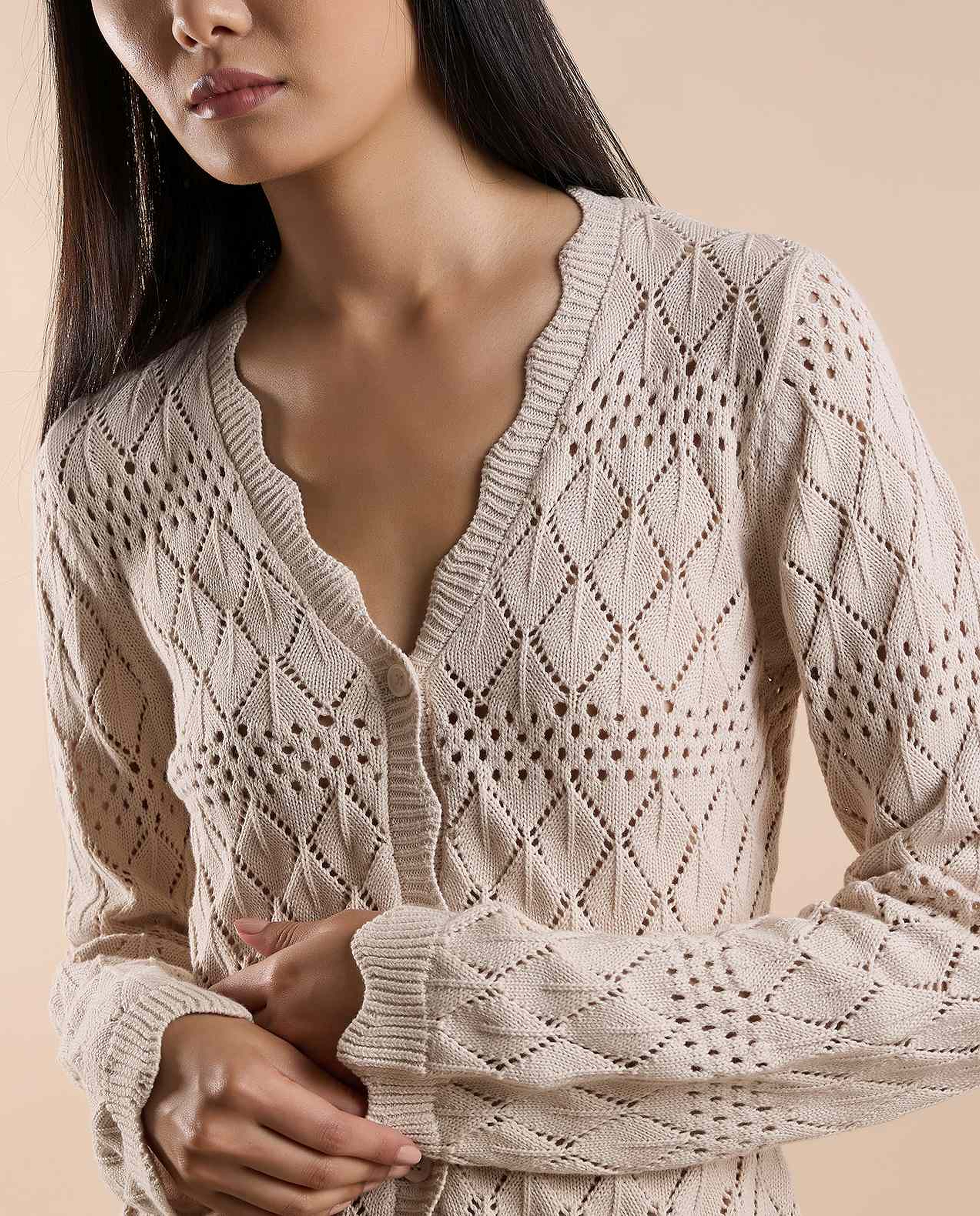 Knitted Cardigan with Button Closure