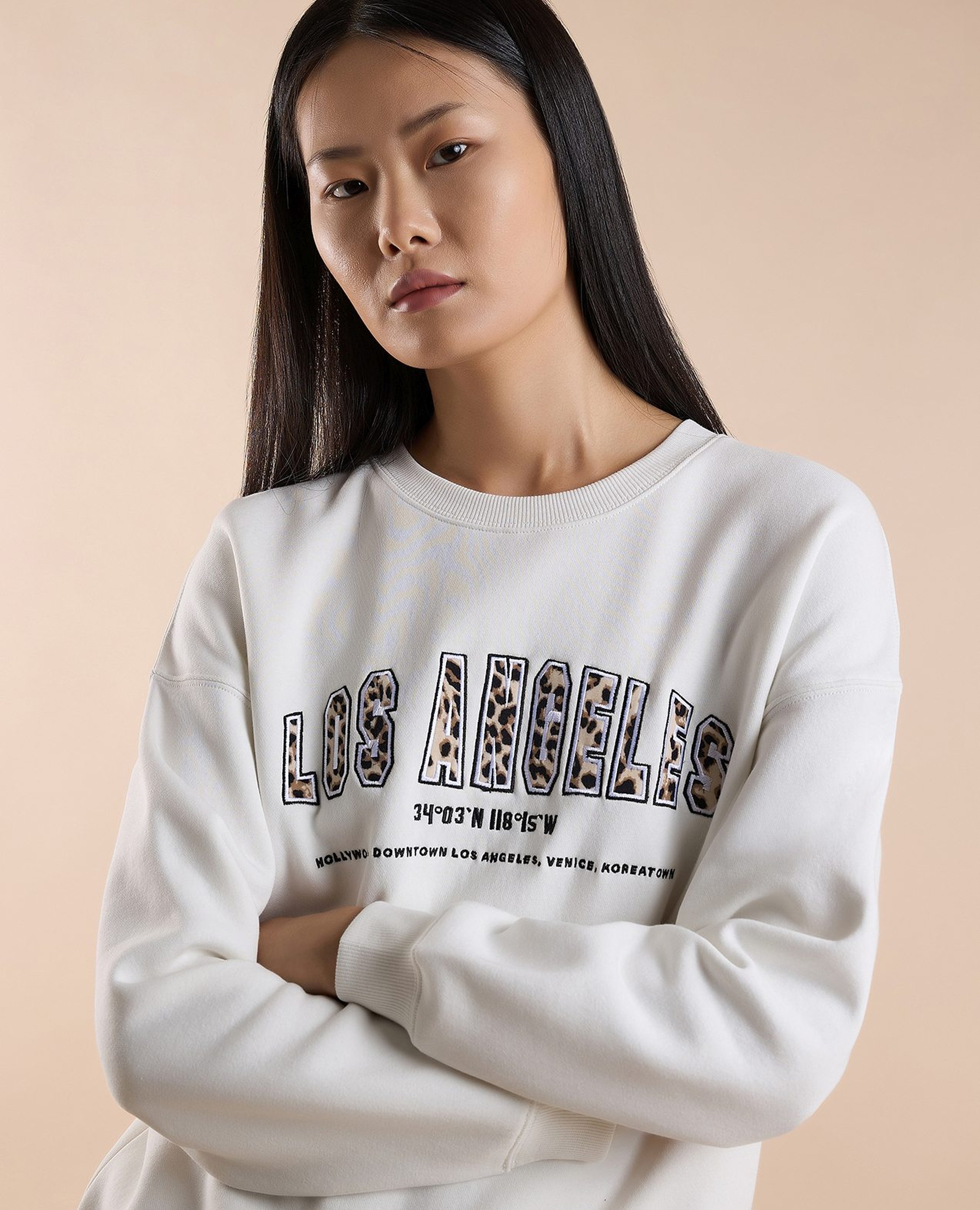 Printed Sweatshirt with Crew Neck and Long Sleeves