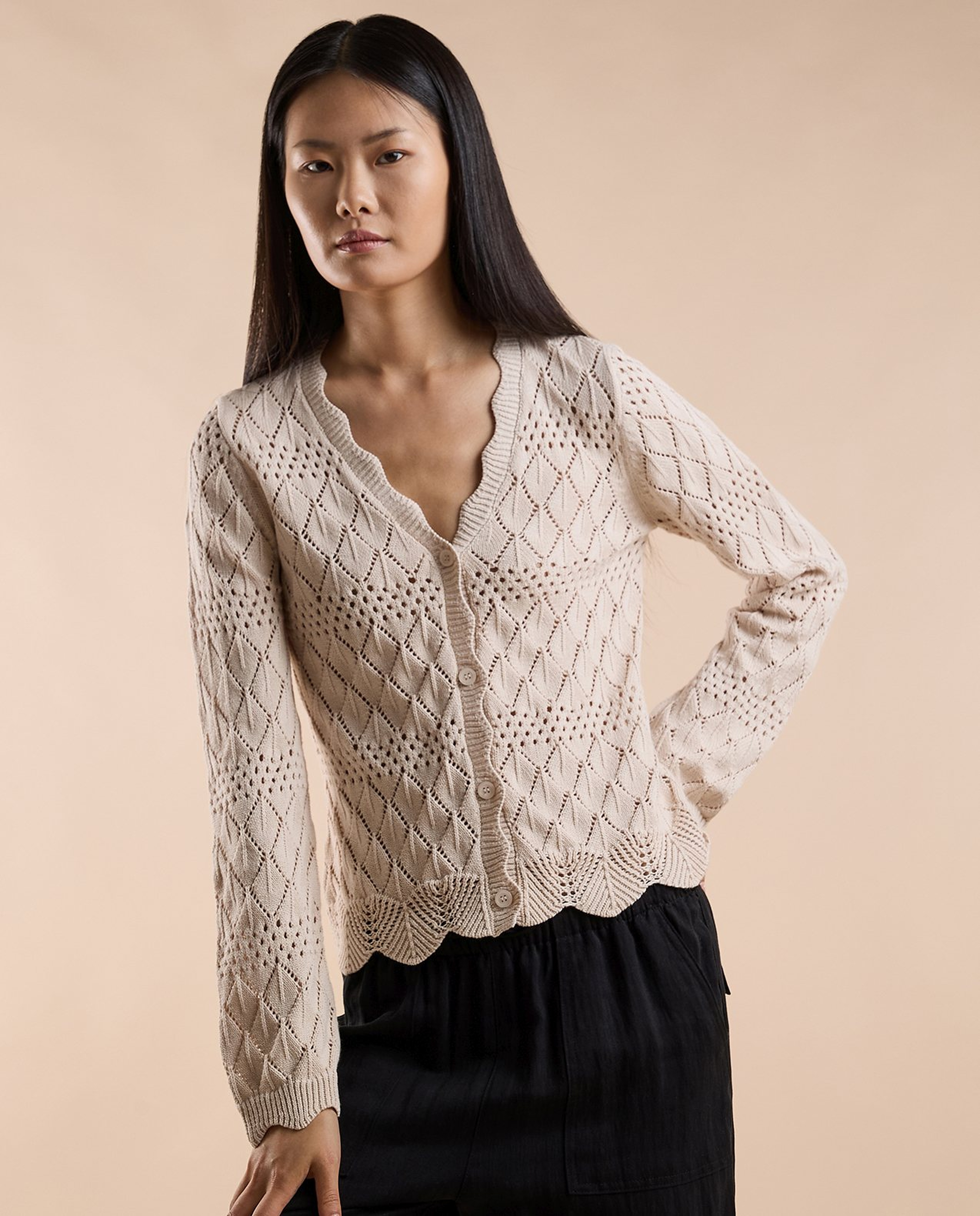 Knitted Cardigan with Button Closure