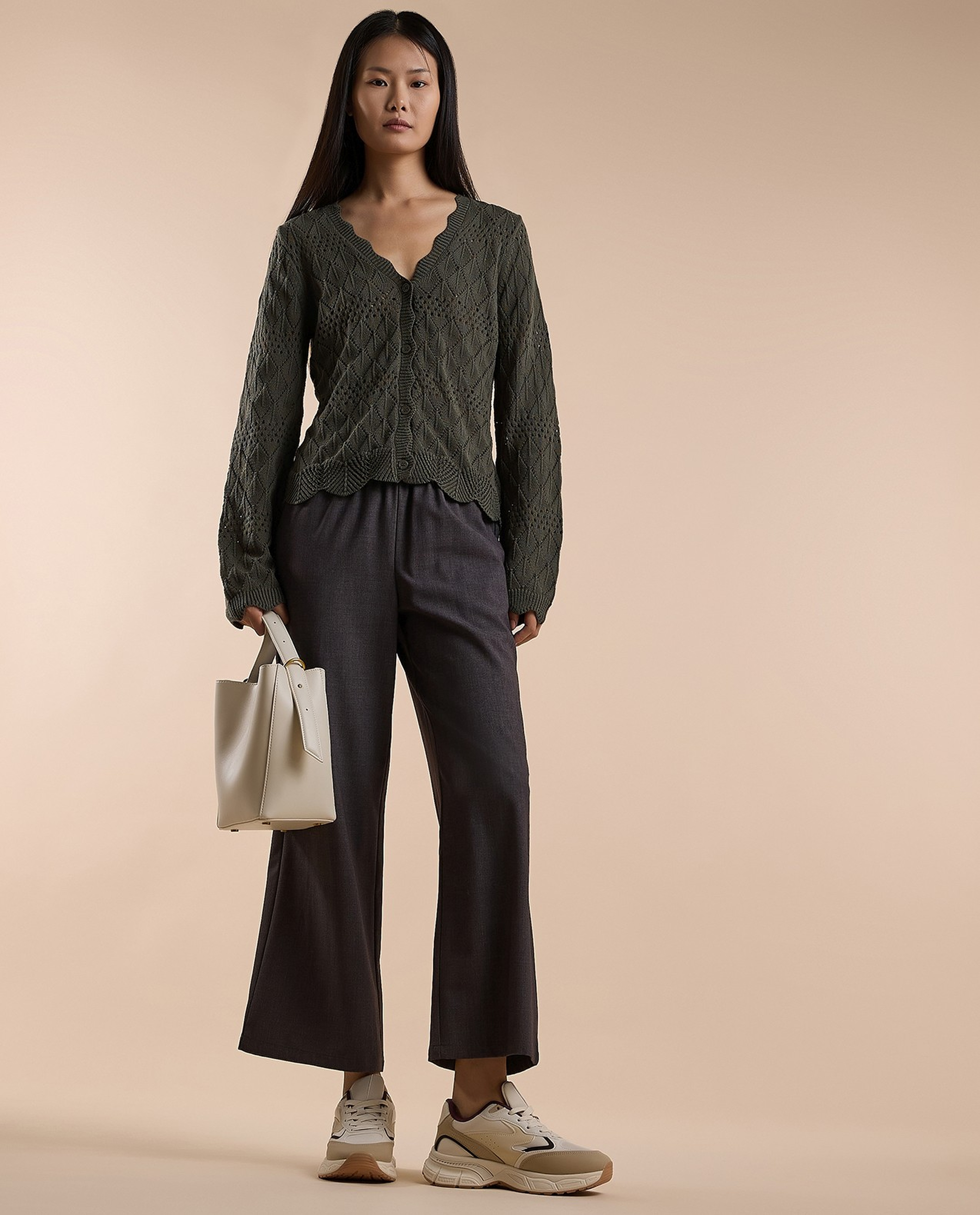 Knitted Cardigan with Button Closure