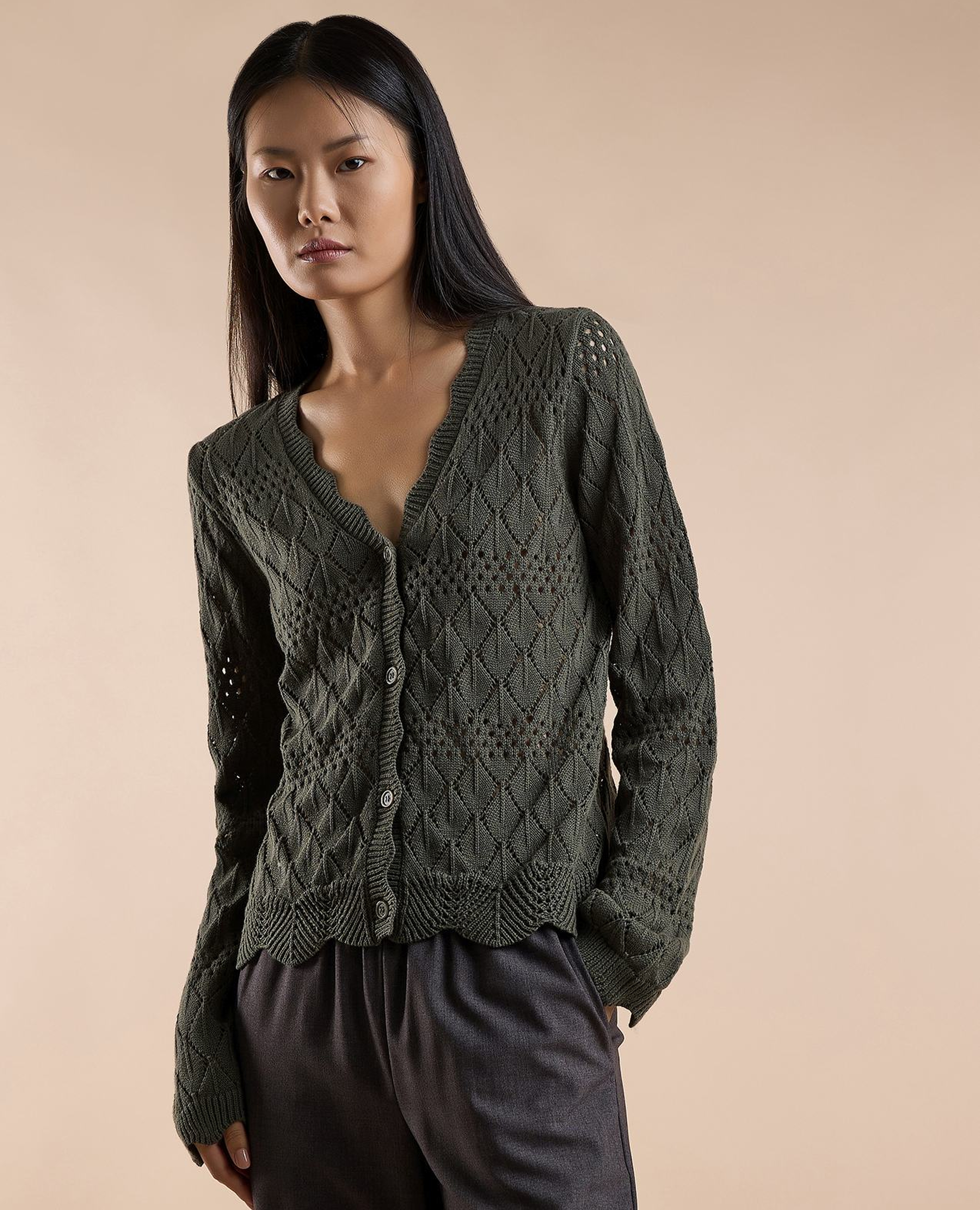 كارديجان محبوك بزر