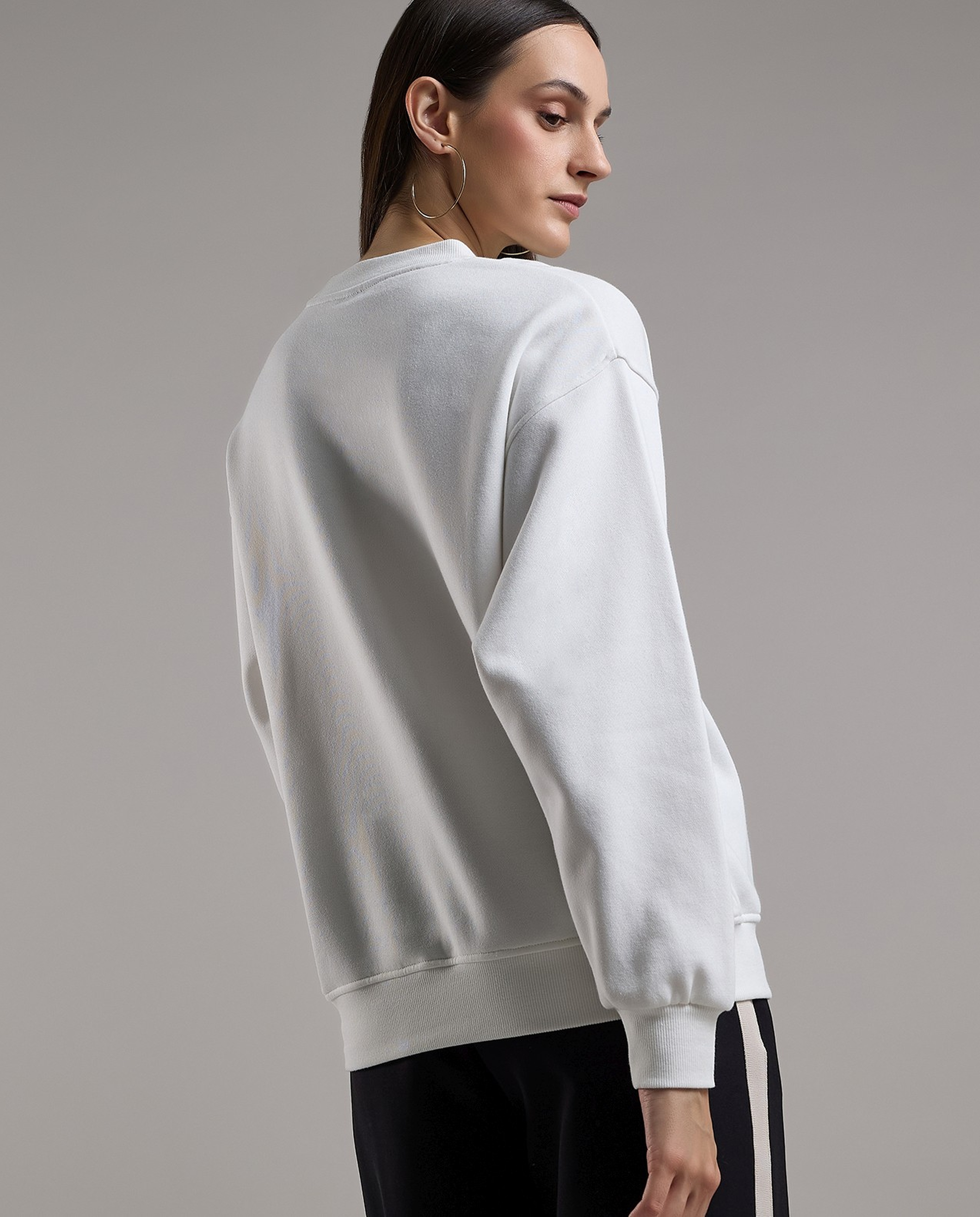 Printed Sweatshirt with Crew Neck and Long Sleeves