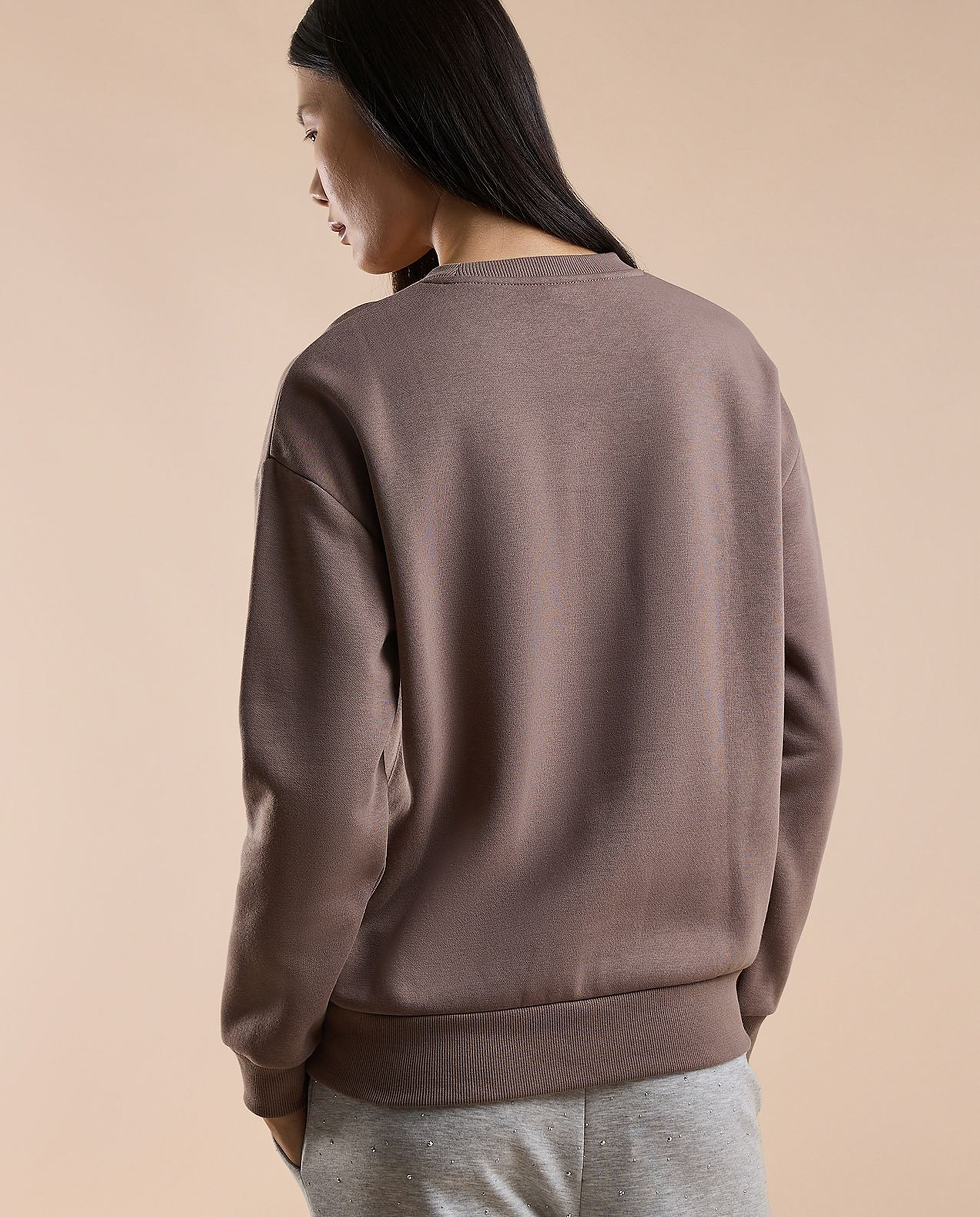 Printed Sweatshirt with Crew Neck and Long Sleeves