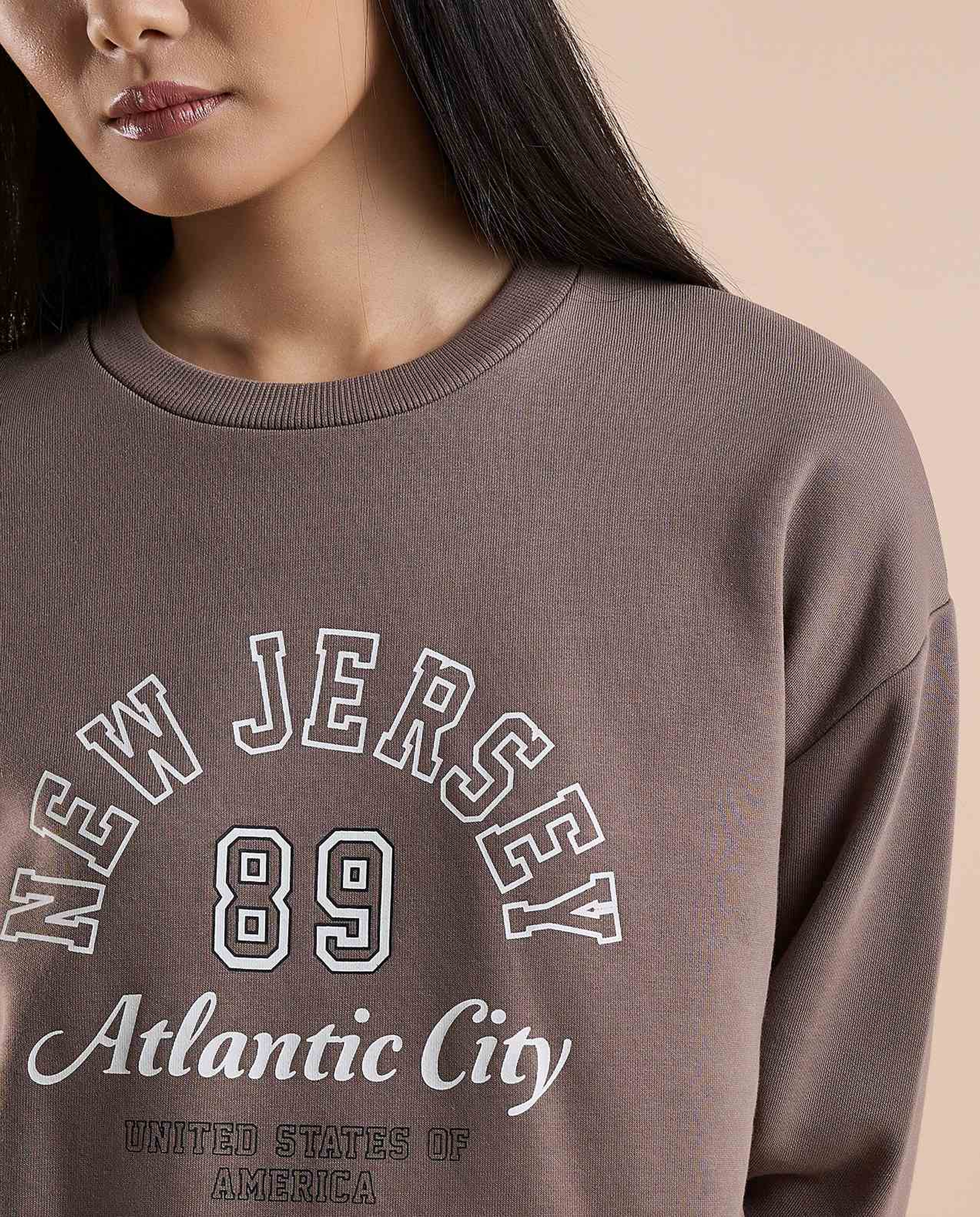 Printed Sweatshirt with Crew Neck and Long Sleeves