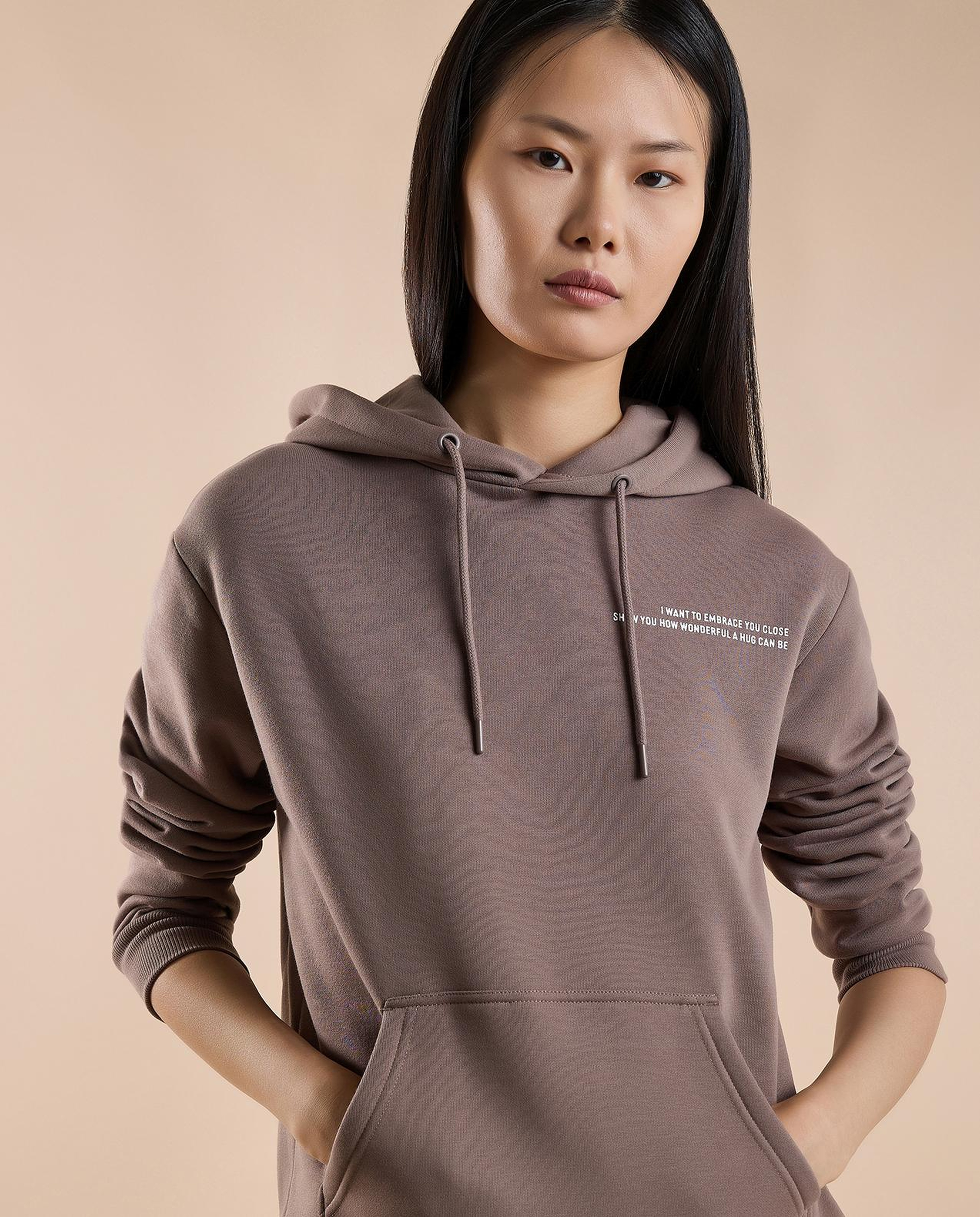 Printed Hoodie with Long Sleeves