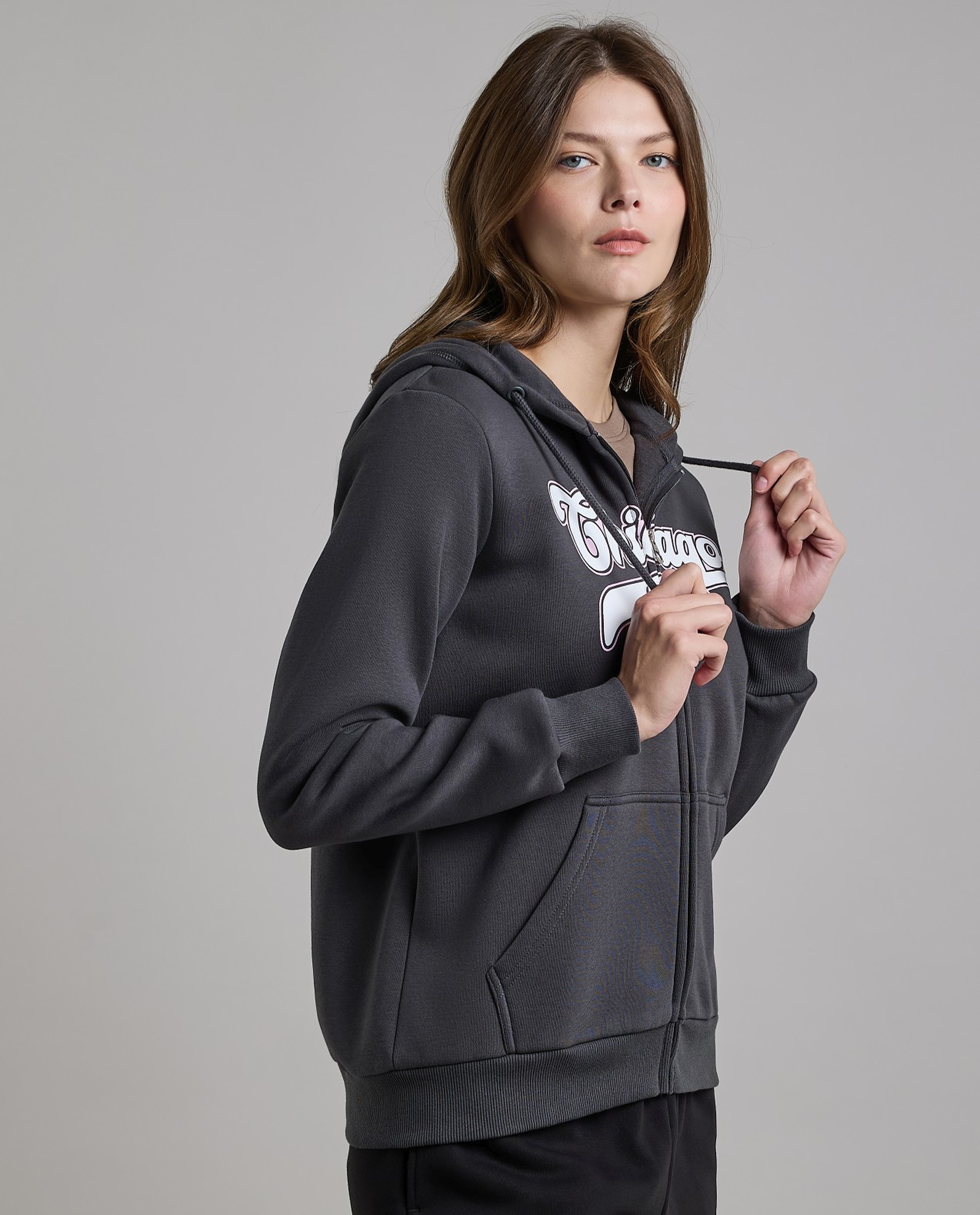 Printed Hooded Jacket with Long Sleeves