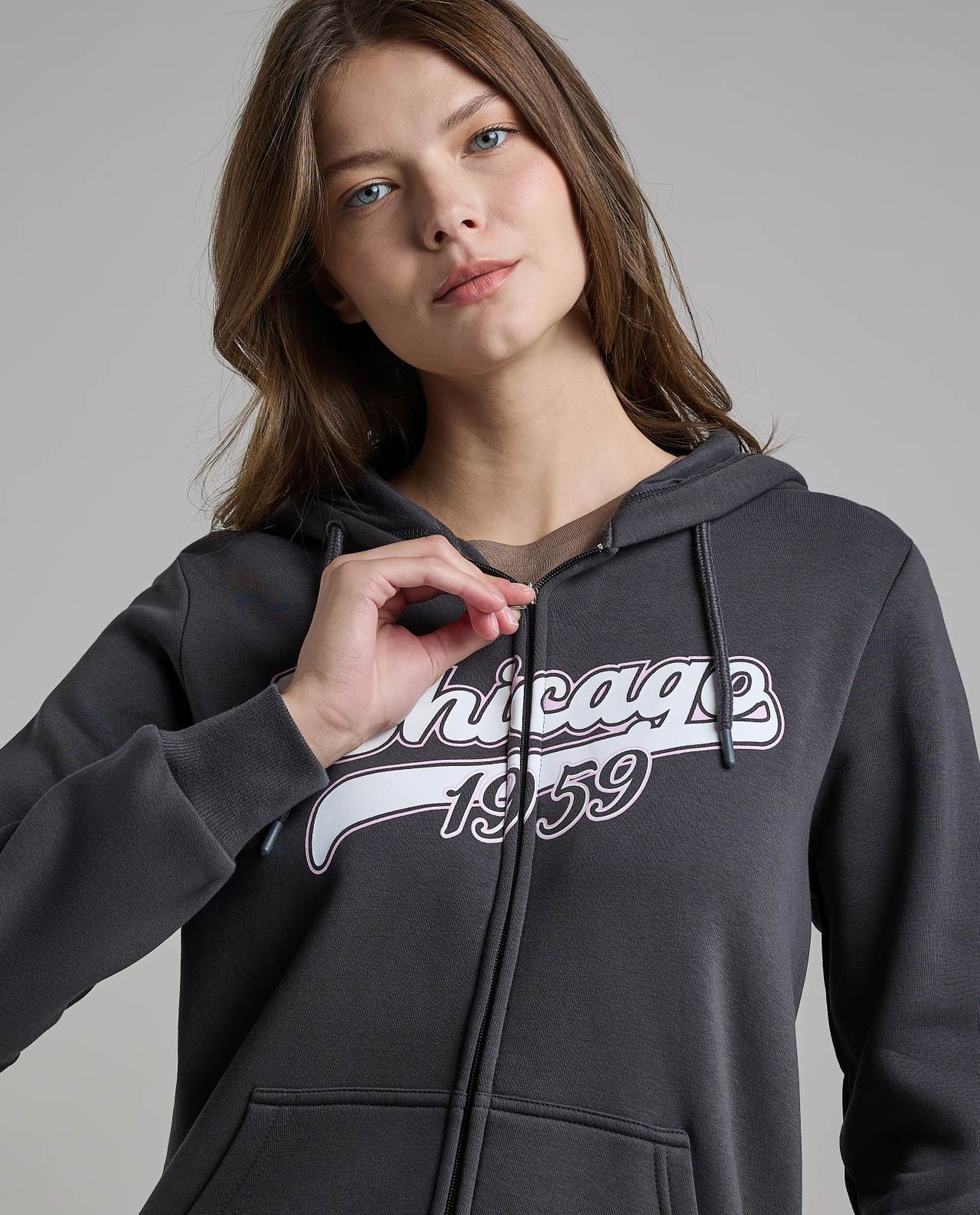 Printed Hooded Jacket with Long Sleeves