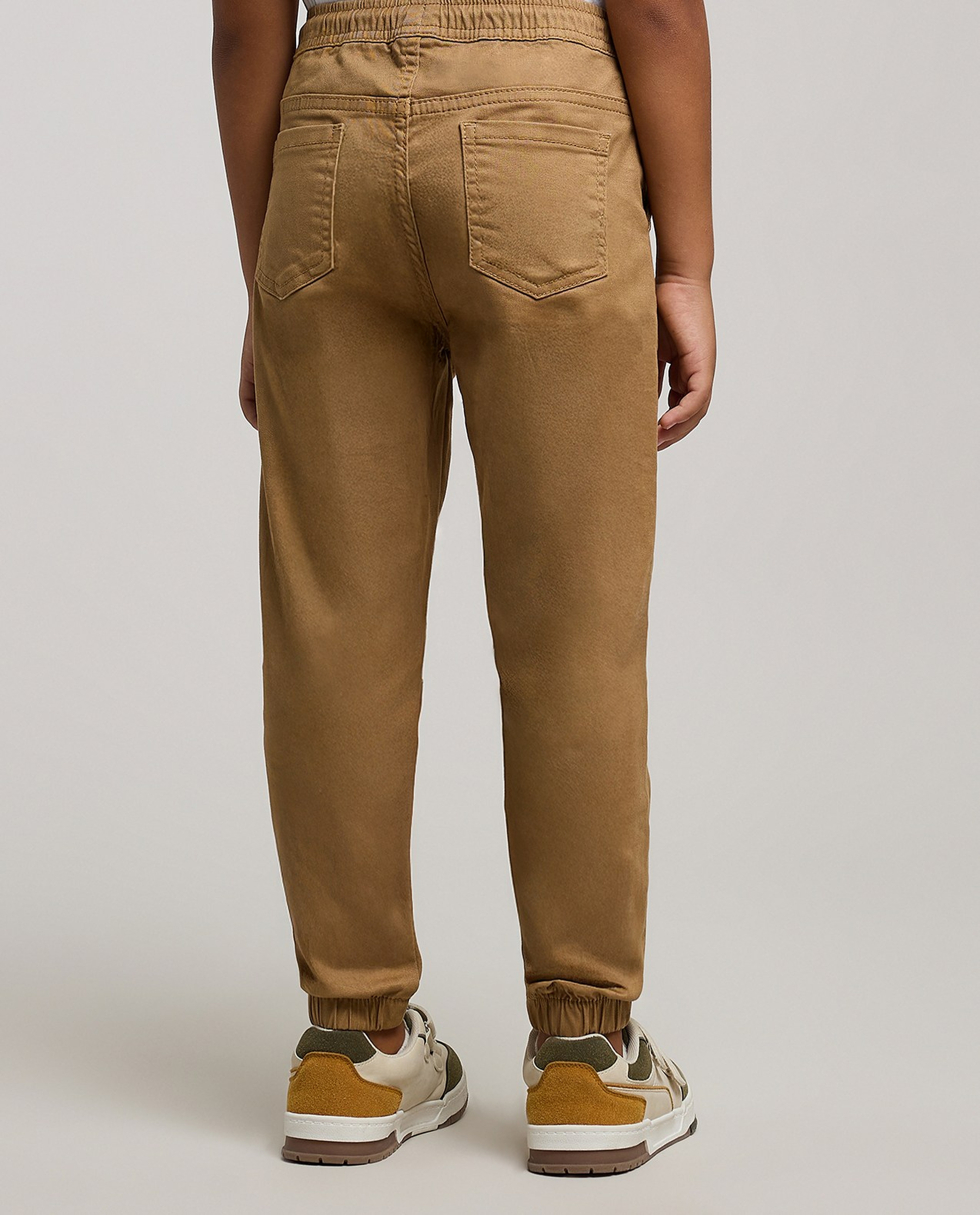 Solid Jogger Pants with Drawstring Waist
