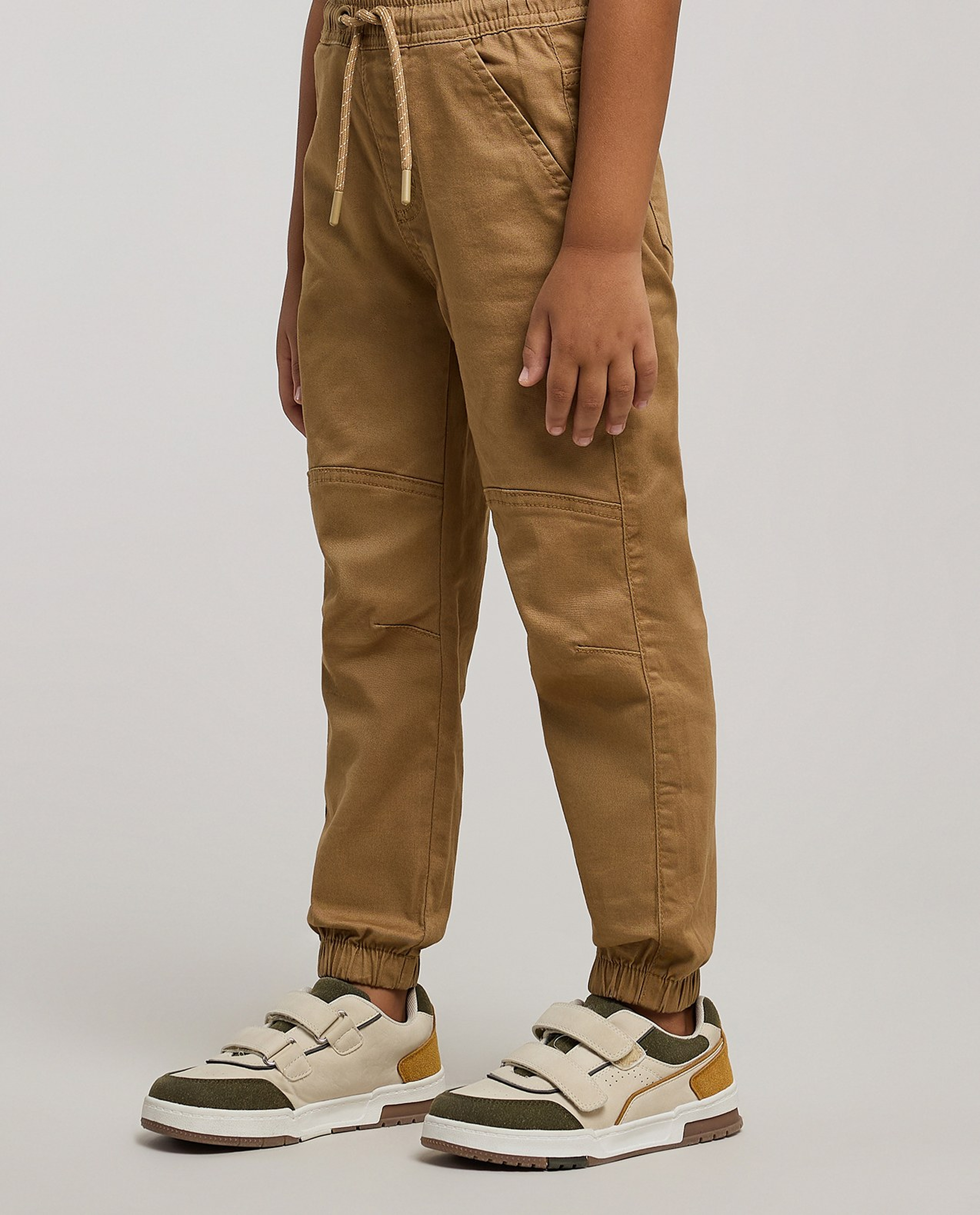 Solid Jogger Pants with Drawstring Waist