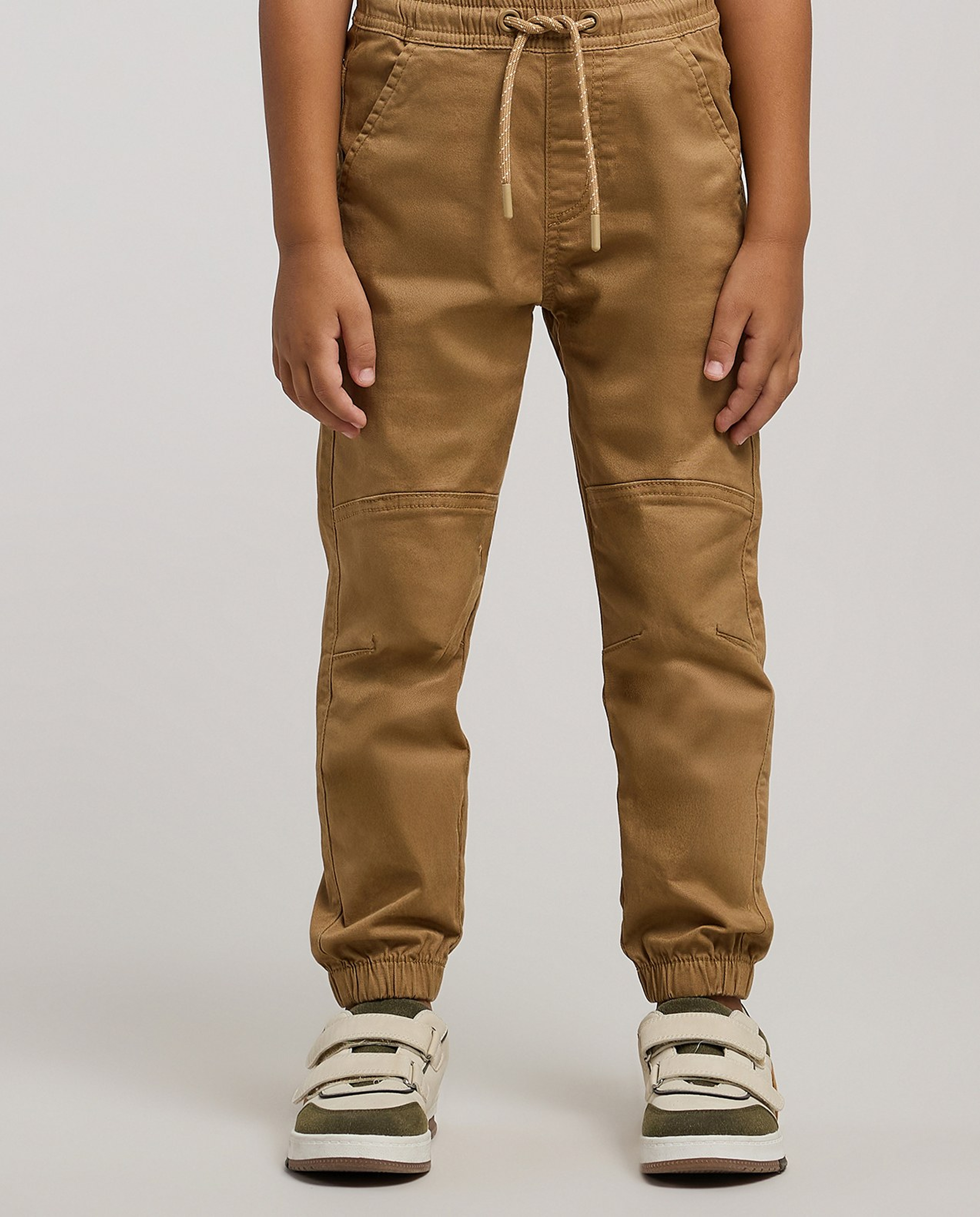 Solid Jogger Pants with Drawstring Waist
