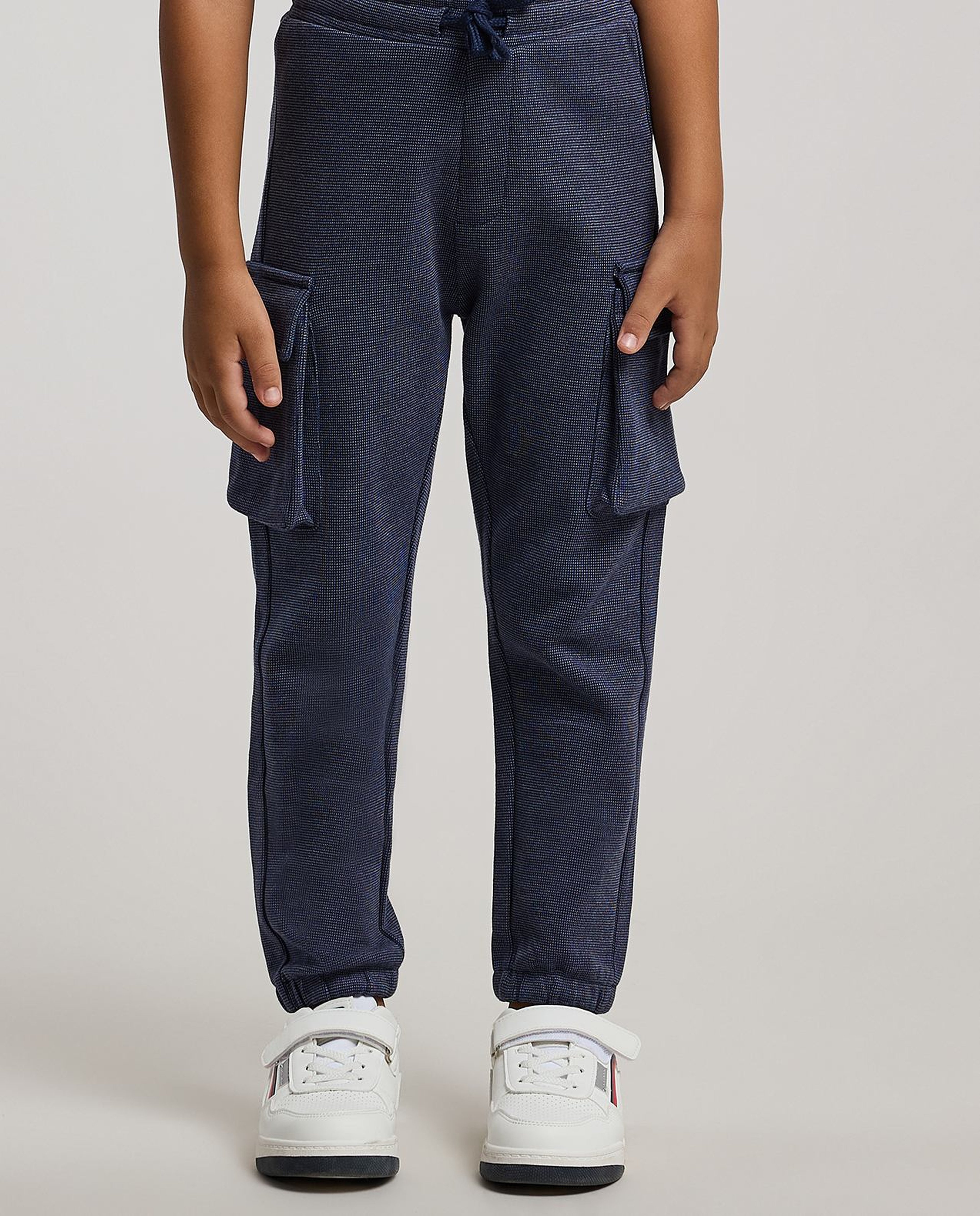 Contrast Trim Sweatshirt and Cargo Jogger Set