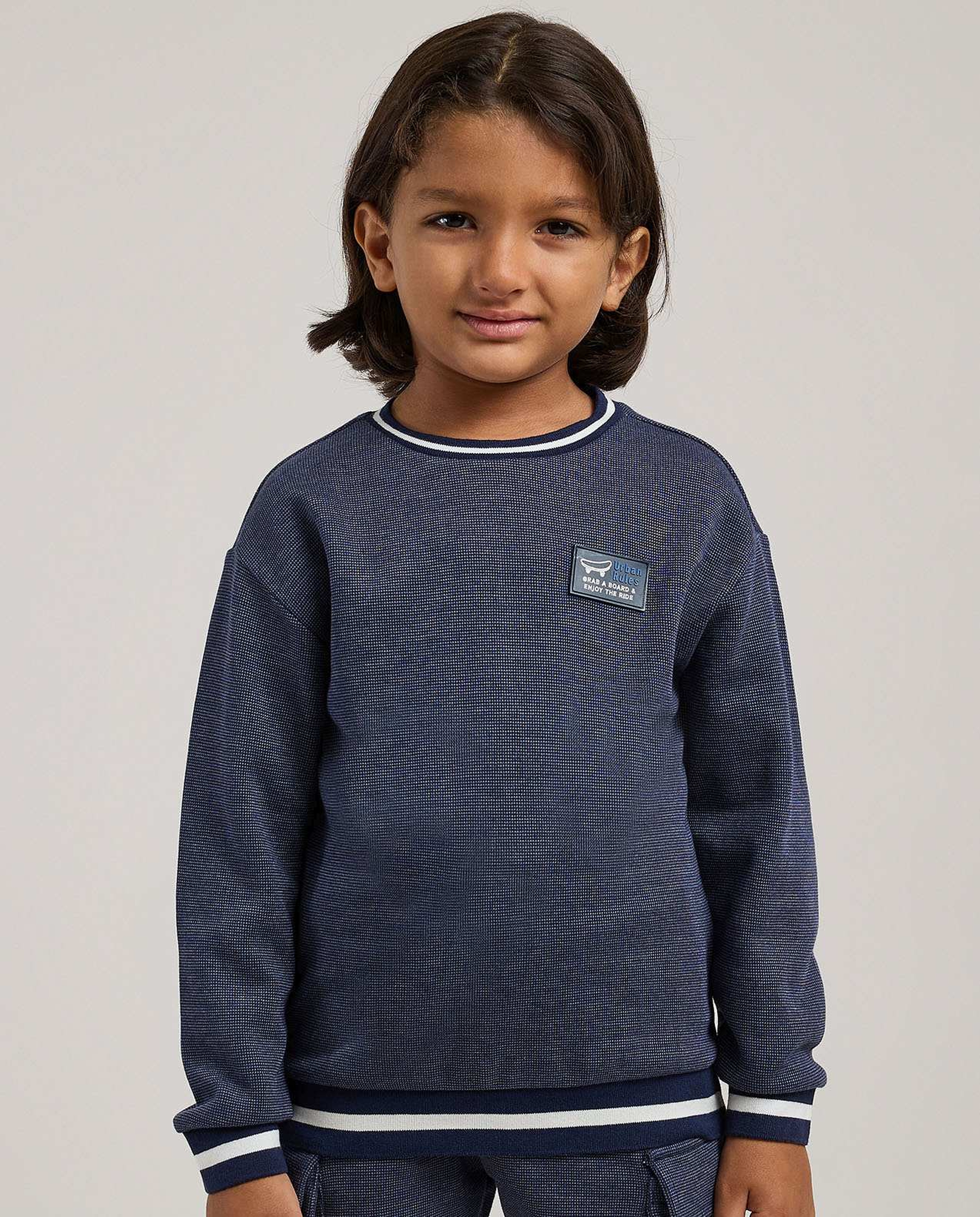 Contrast Trim Sweatshirt and Cargo Jogger Set