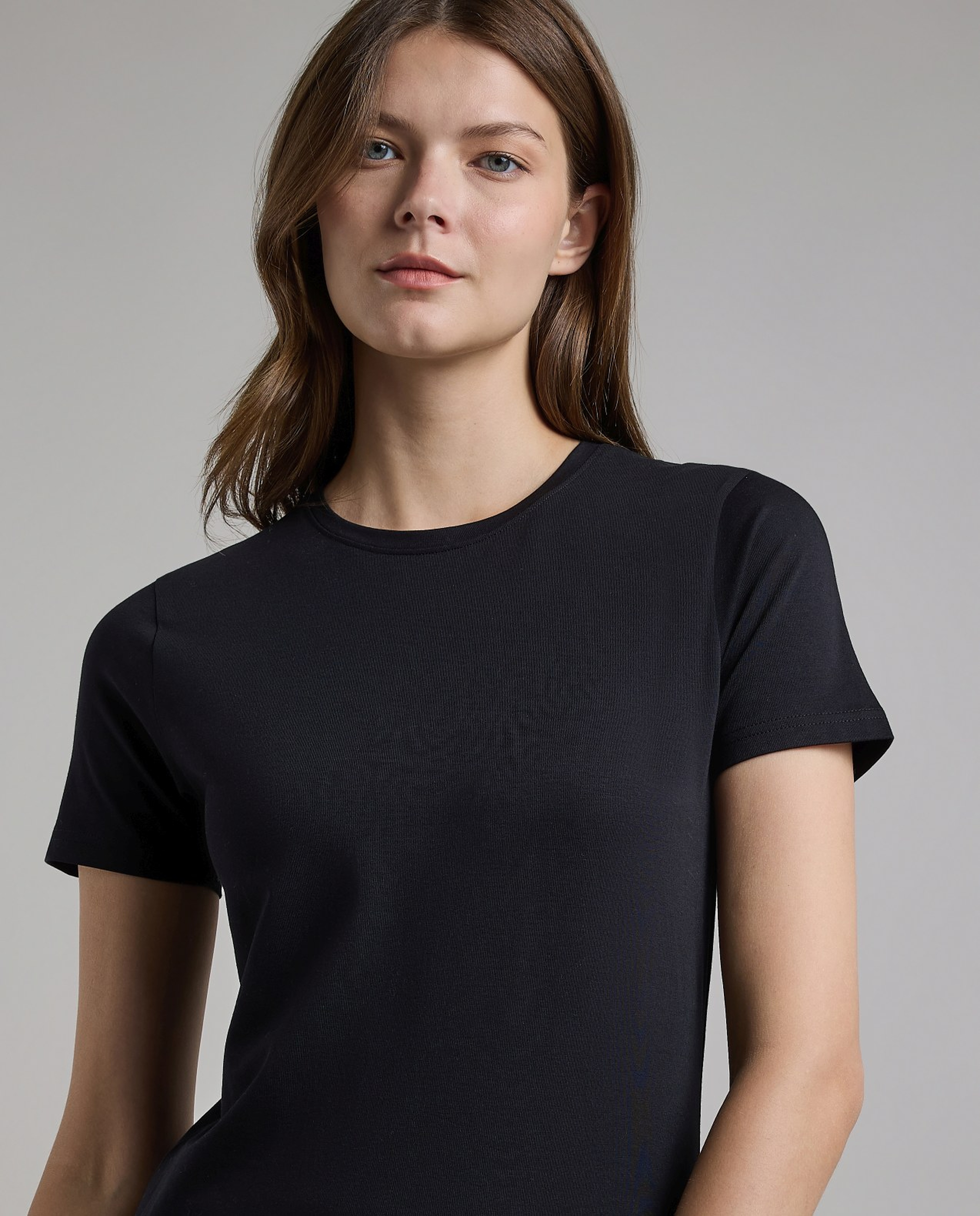 Solid T-Shirt with Crew Neck and Short Sleeves