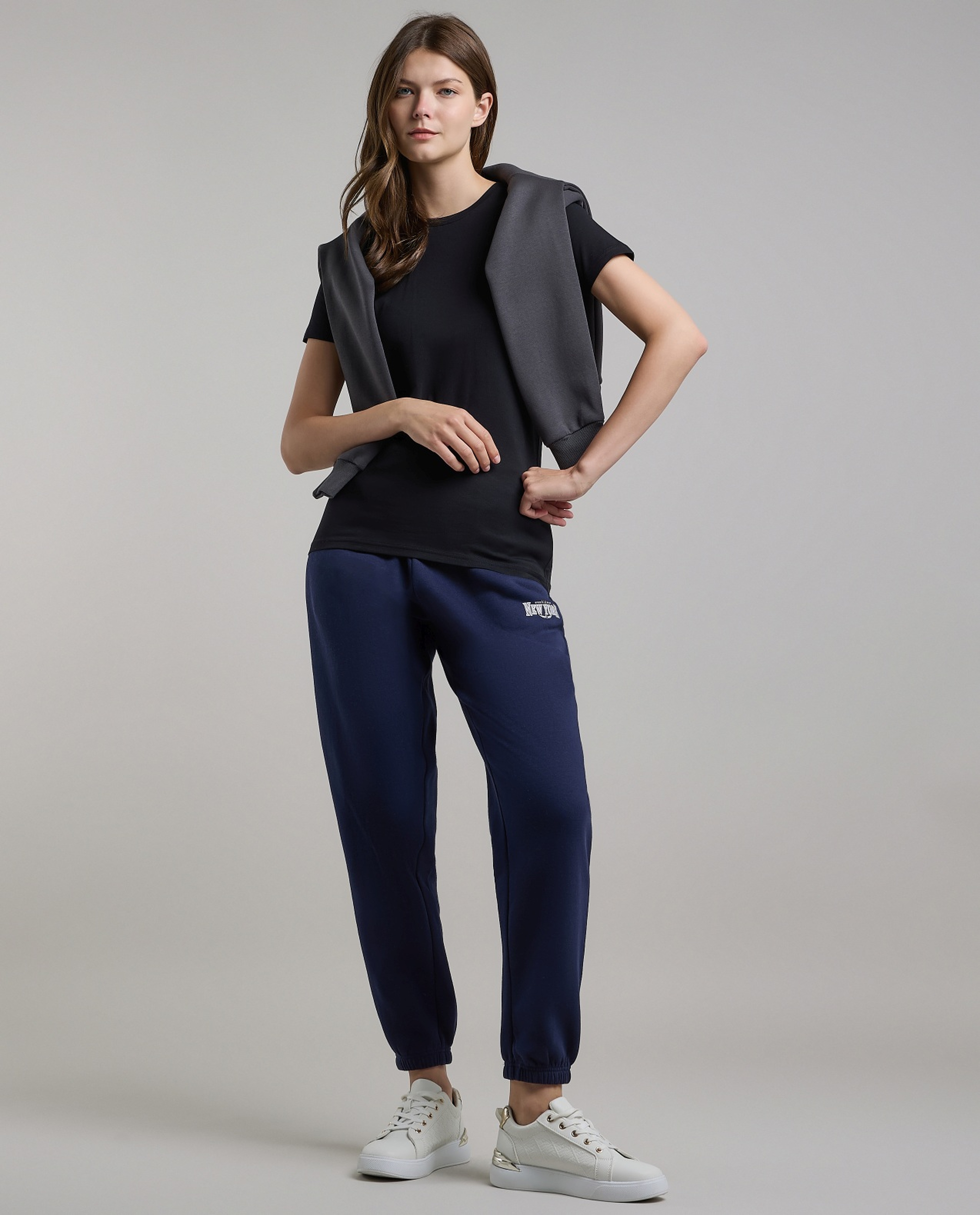 Solid T-Shirt with Crew Neck and Short Sleeves