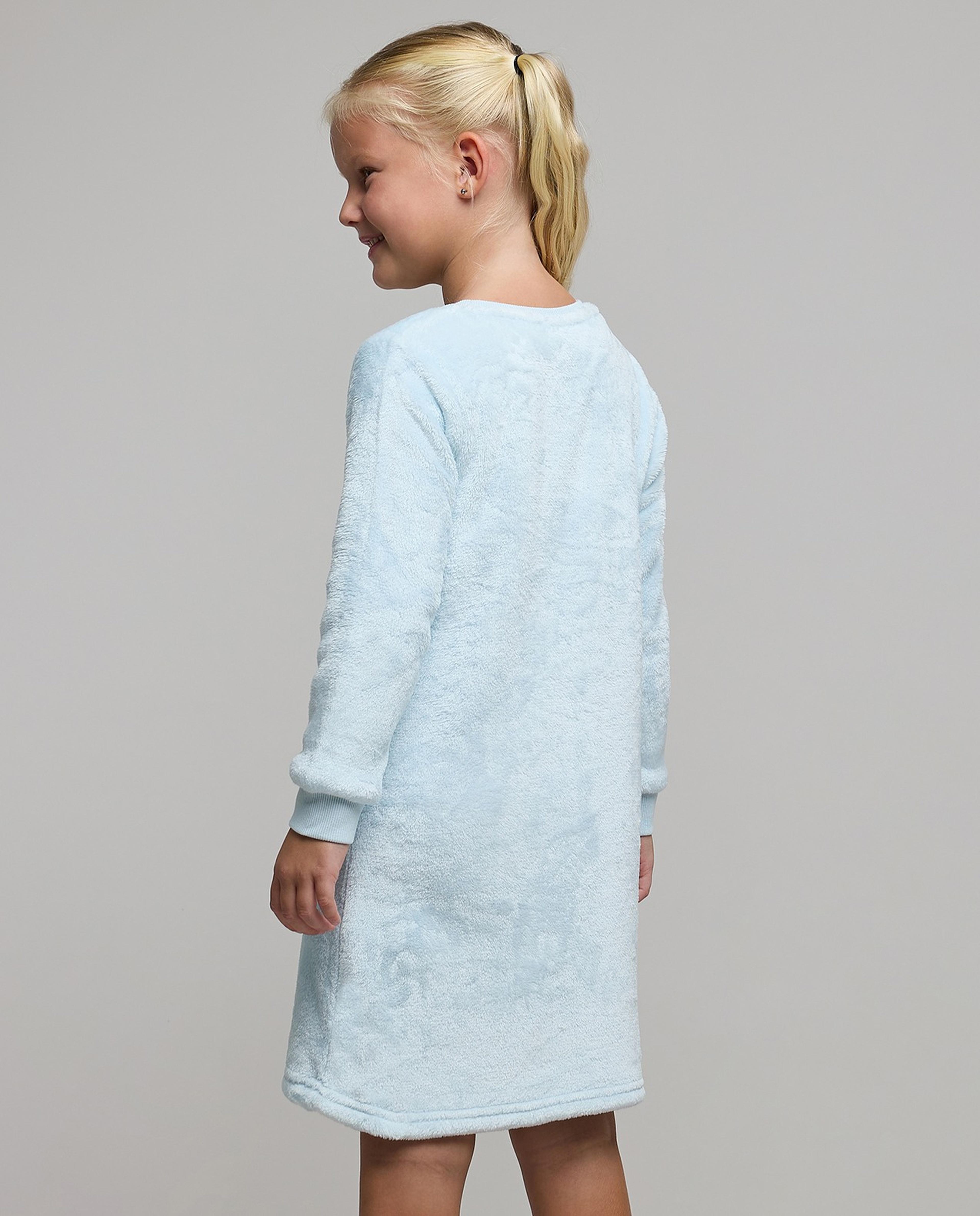 Cinnamoroll Embroidered Nightdress with Crew Neck and Long Sleeves