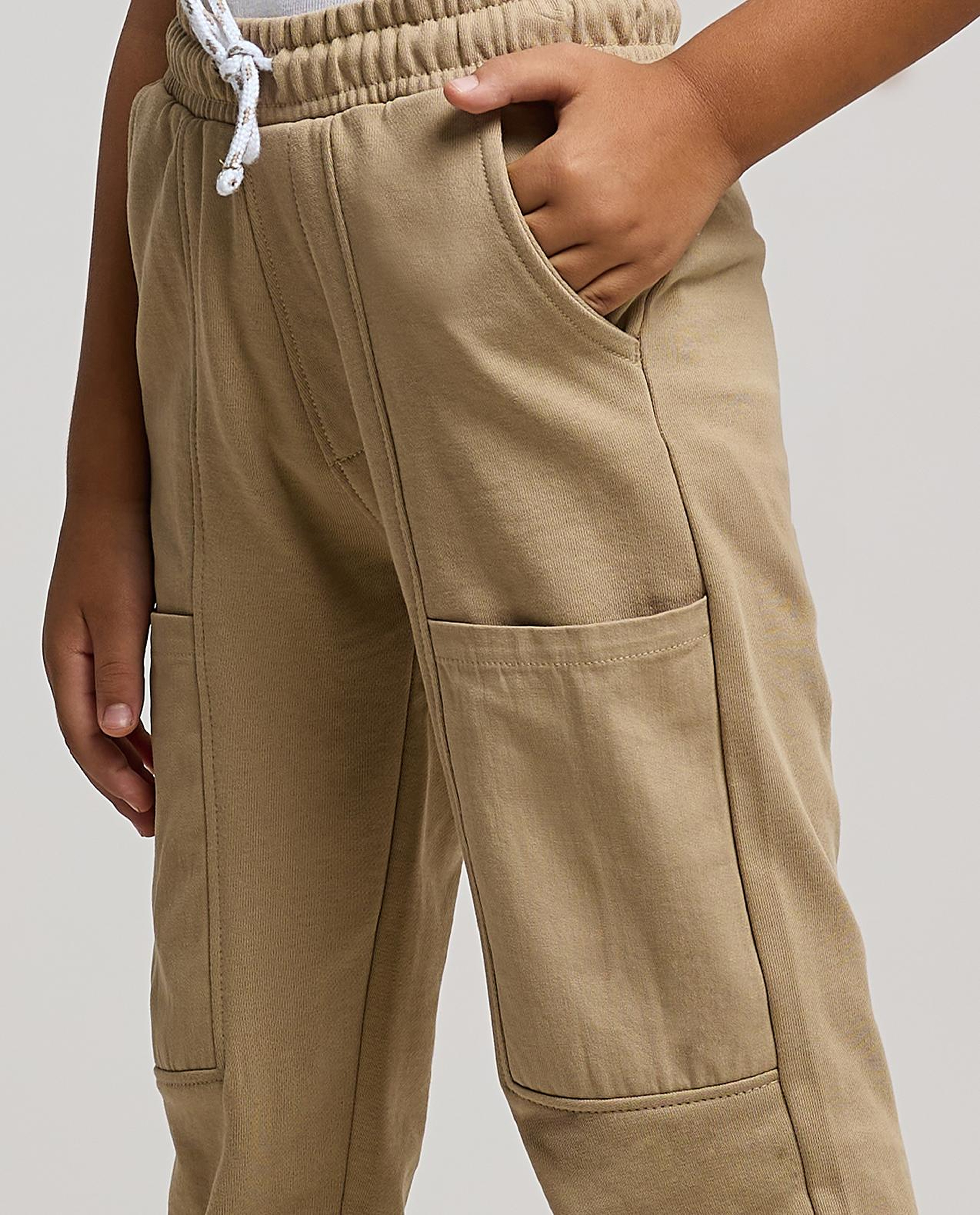 Solid Jogger Pants with Drawstring Waist