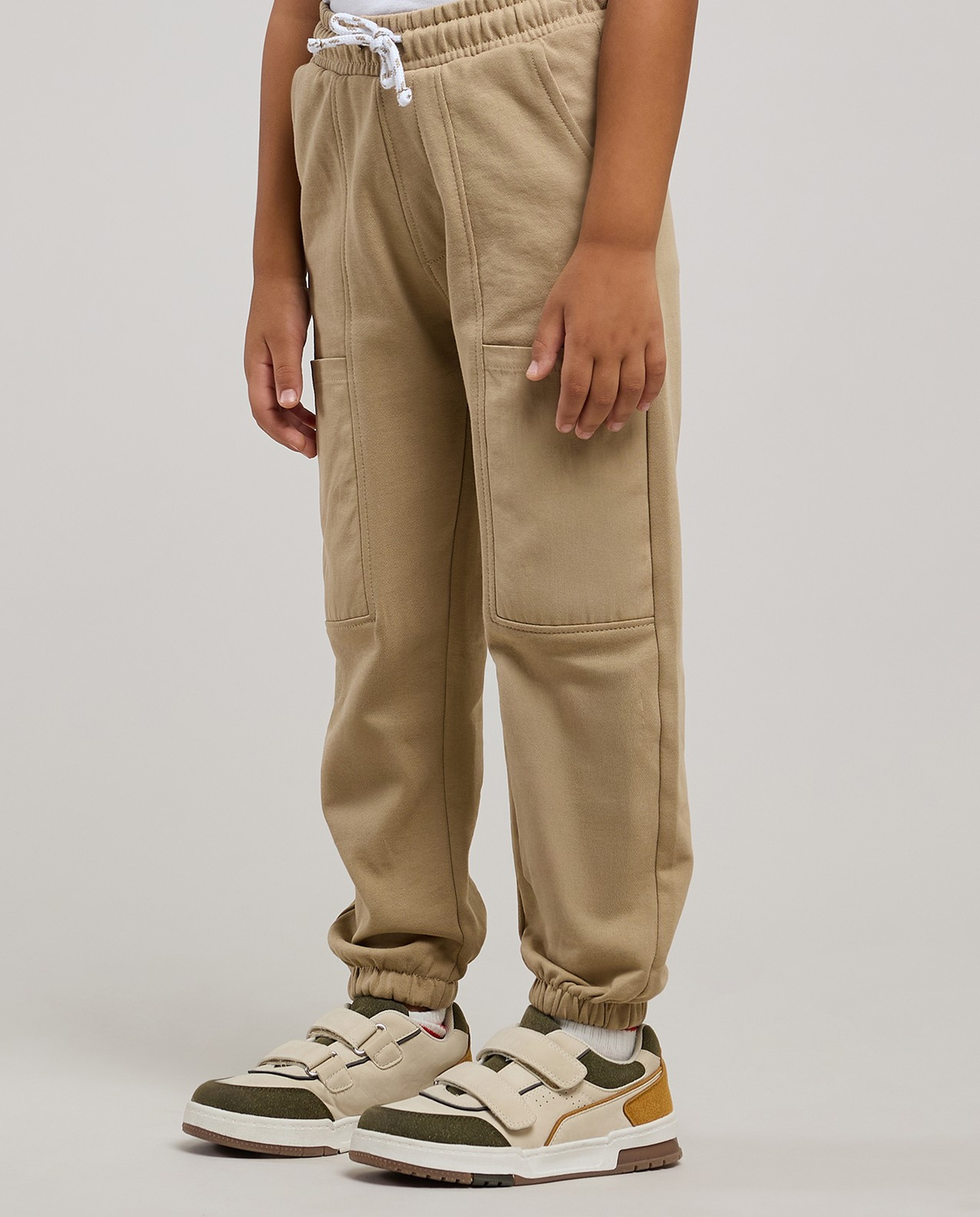 Solid Jogger Pants with Drawstring Waist