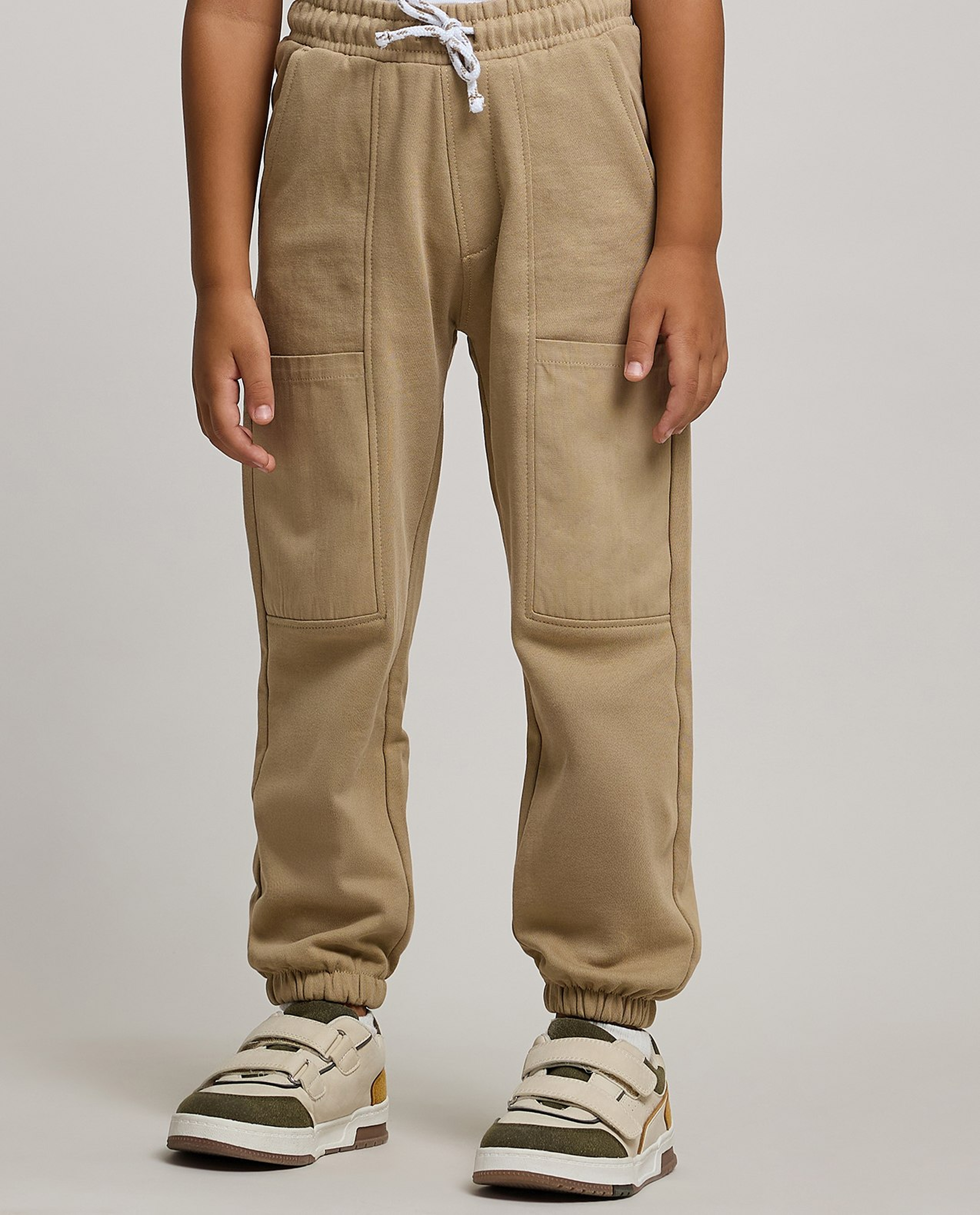 Solid Jogger Pants with Drawstring Waist
