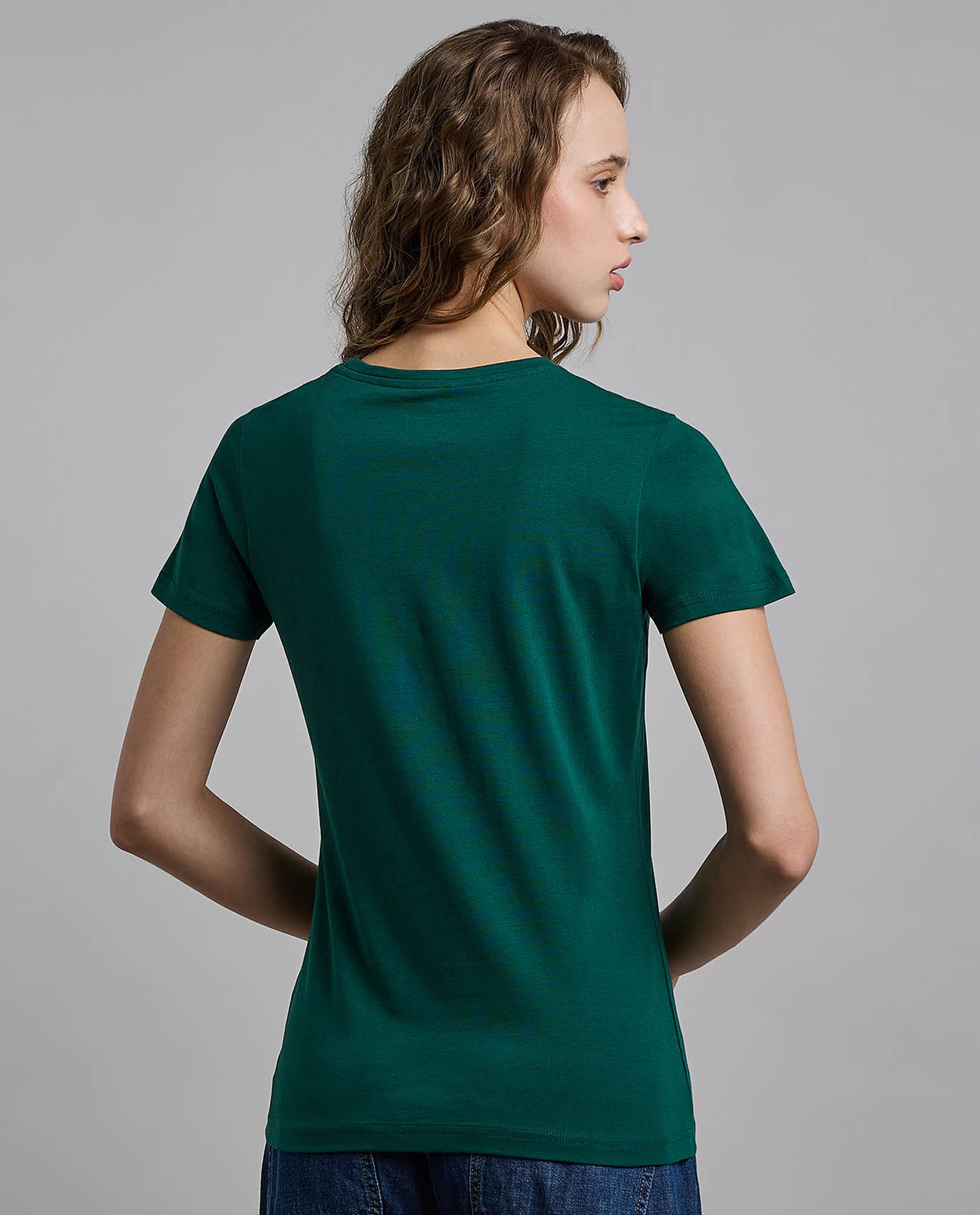 Solid T-Shirt with Crew Neck and Short Sleeves