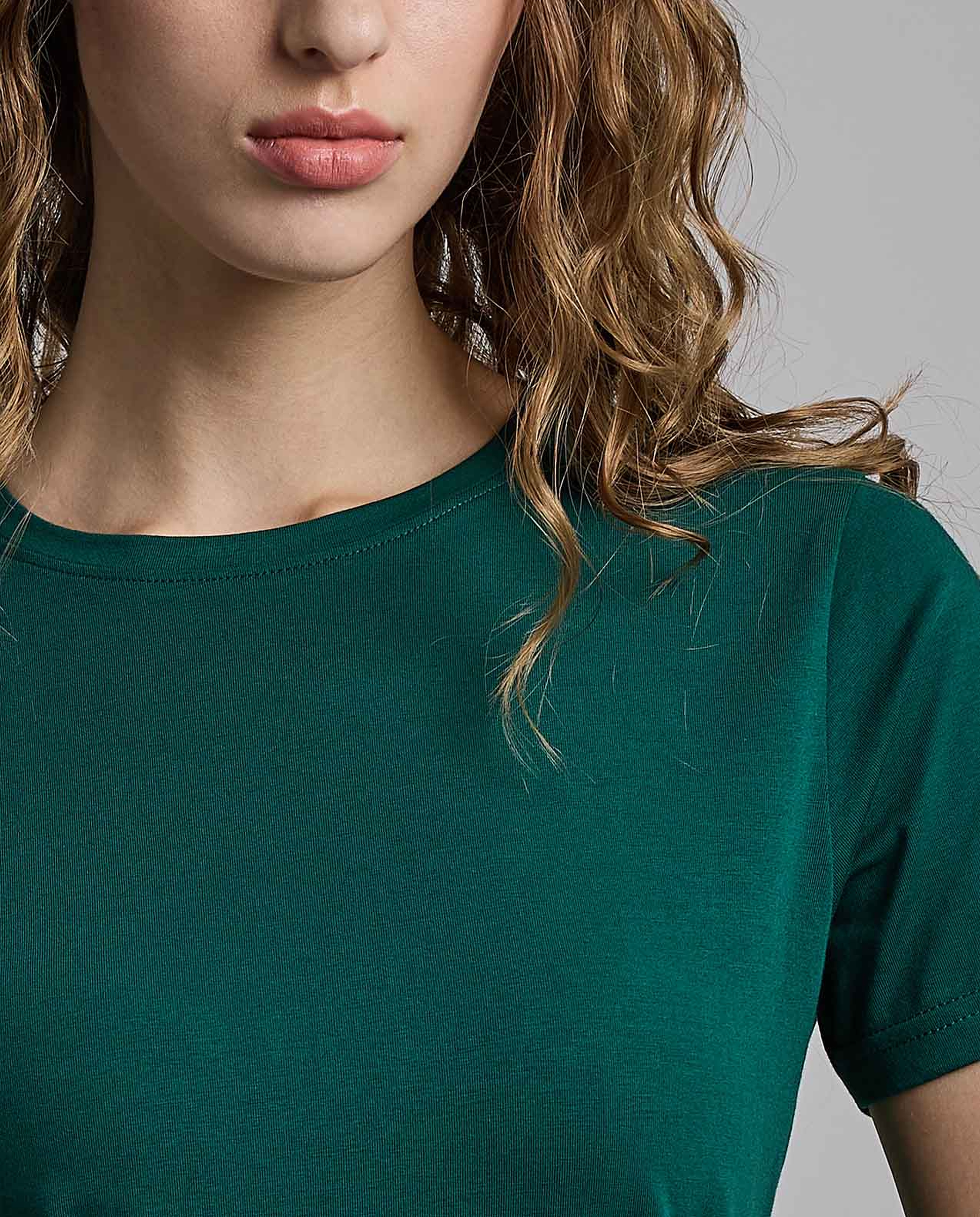 Solid T-Shirt with Crew Neck and Short Sleeves