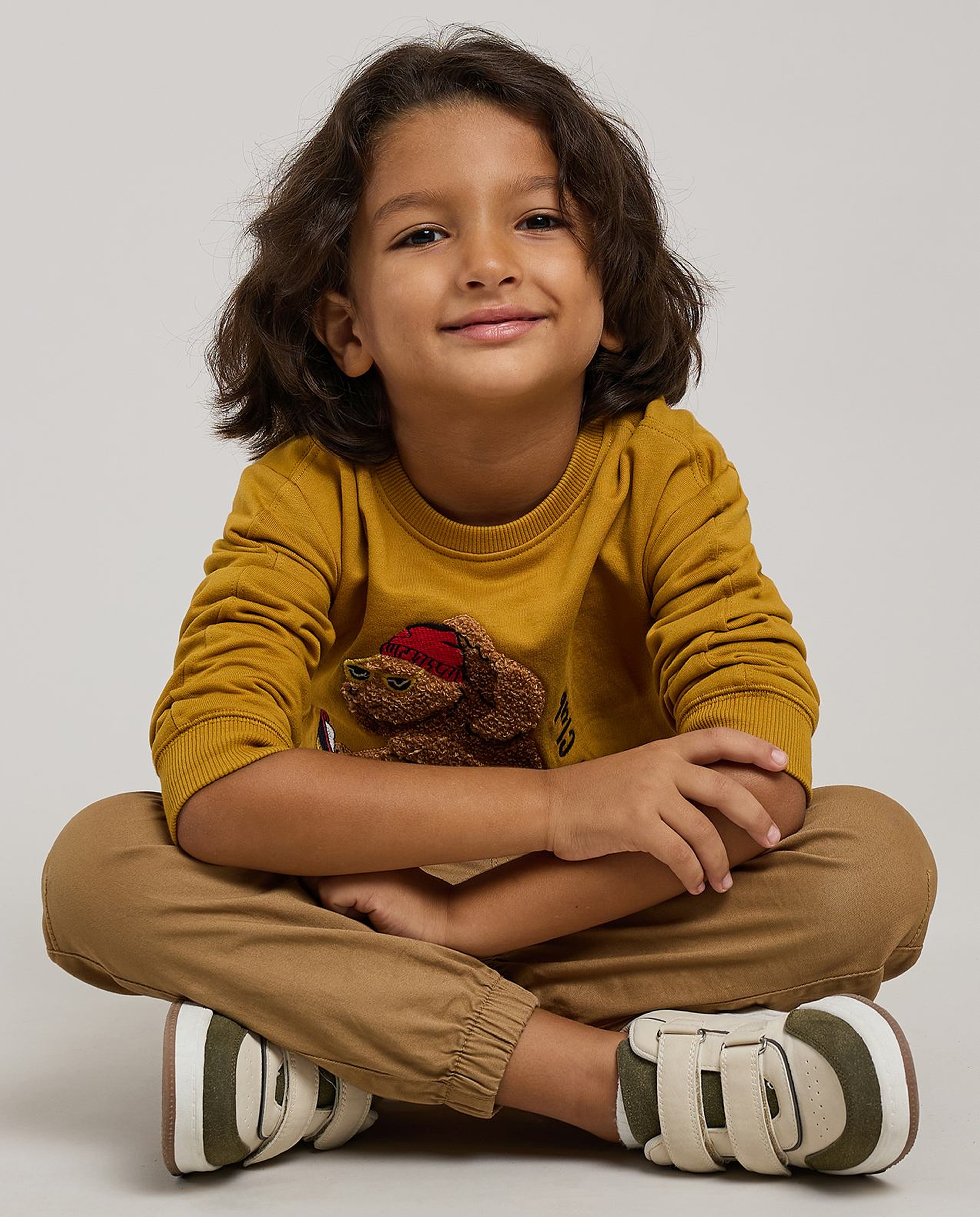 Embroidered Sweatshirt with Crew Neck and Long Sleeves