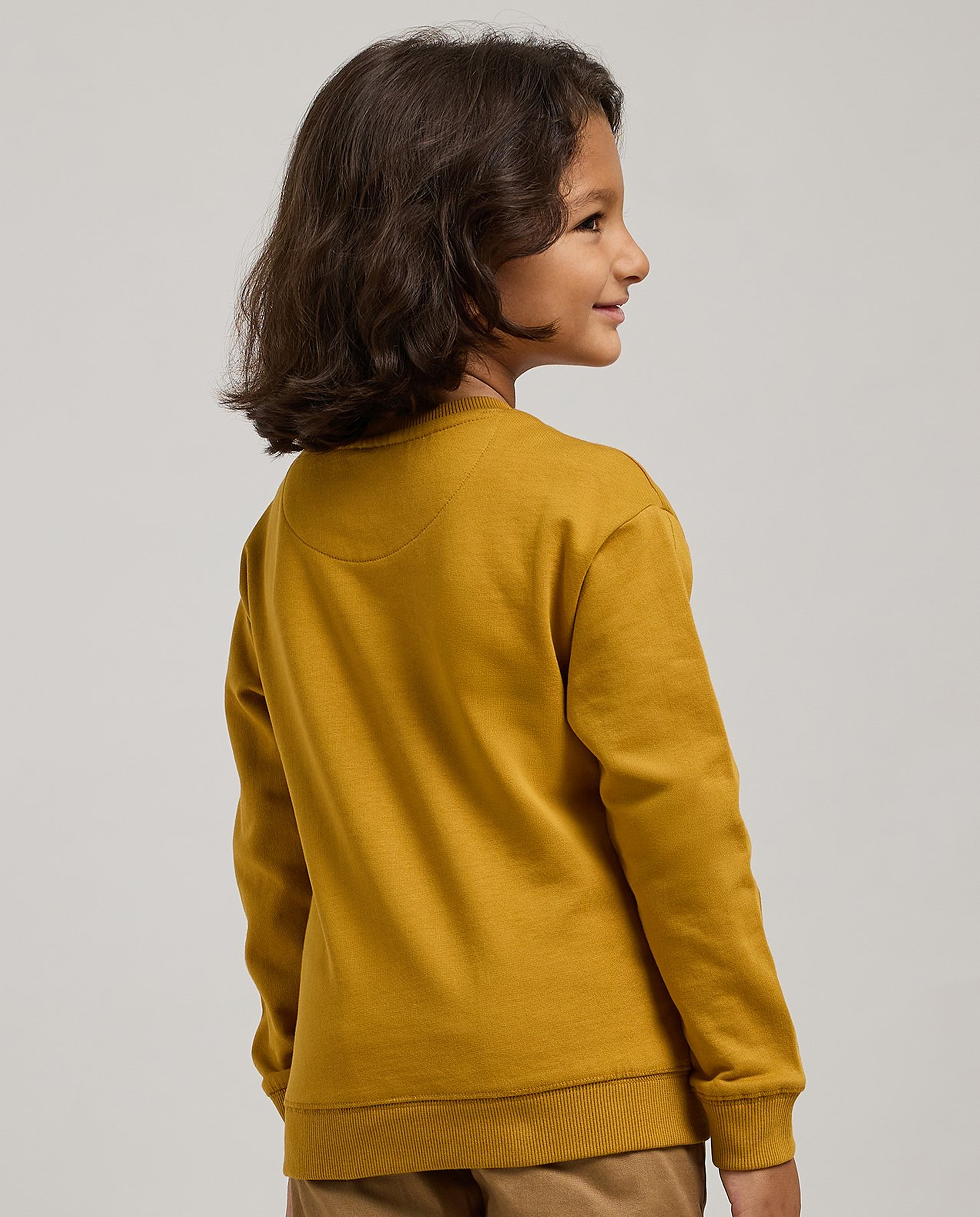 Embroidered Sweatshirt with Crew Neck and Long Sleeves