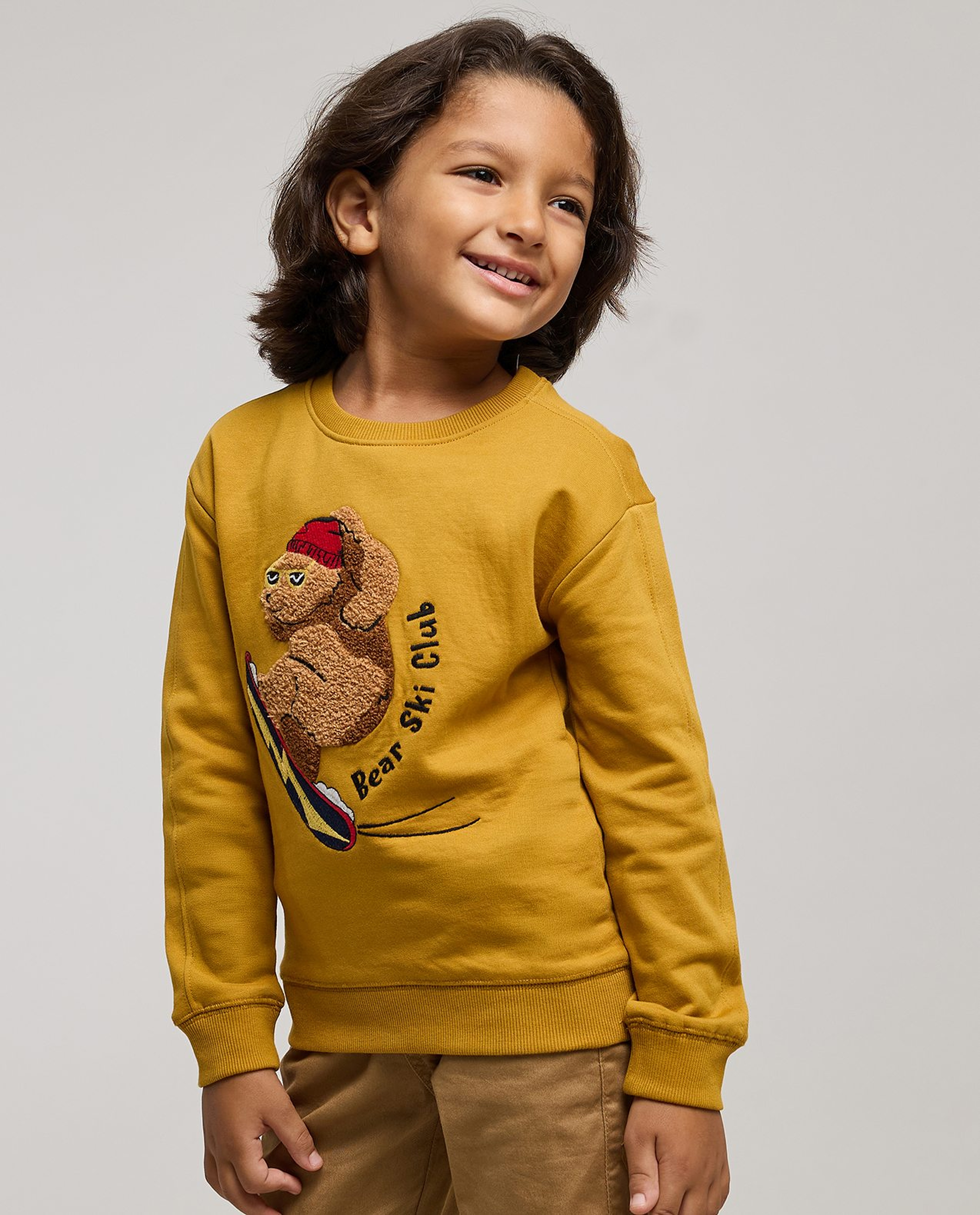 Embroidered Sweatshirt with Crew Neck and Long Sleeves