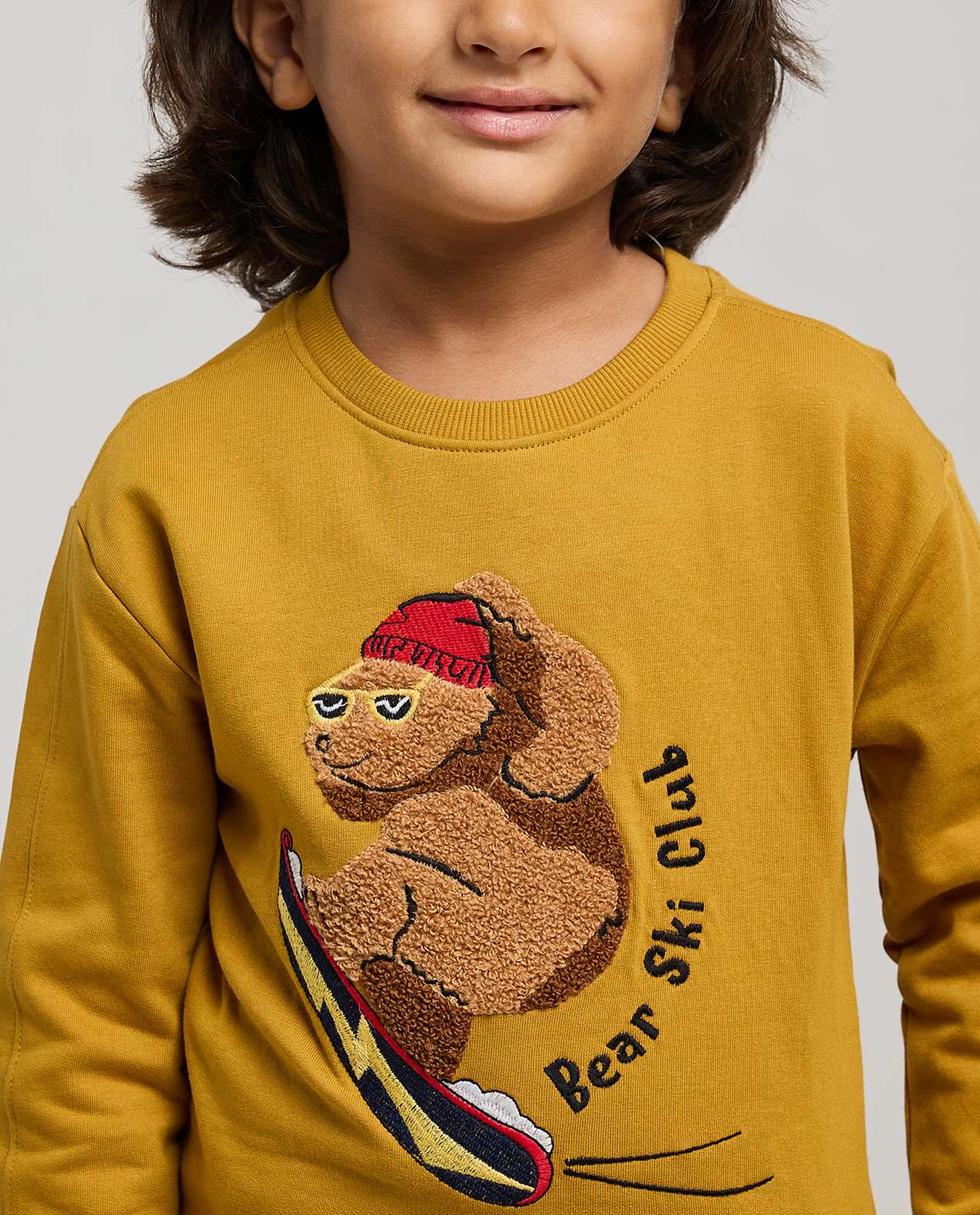 Embroidered Sweatshirt with Crew Neck and Long Sleeves