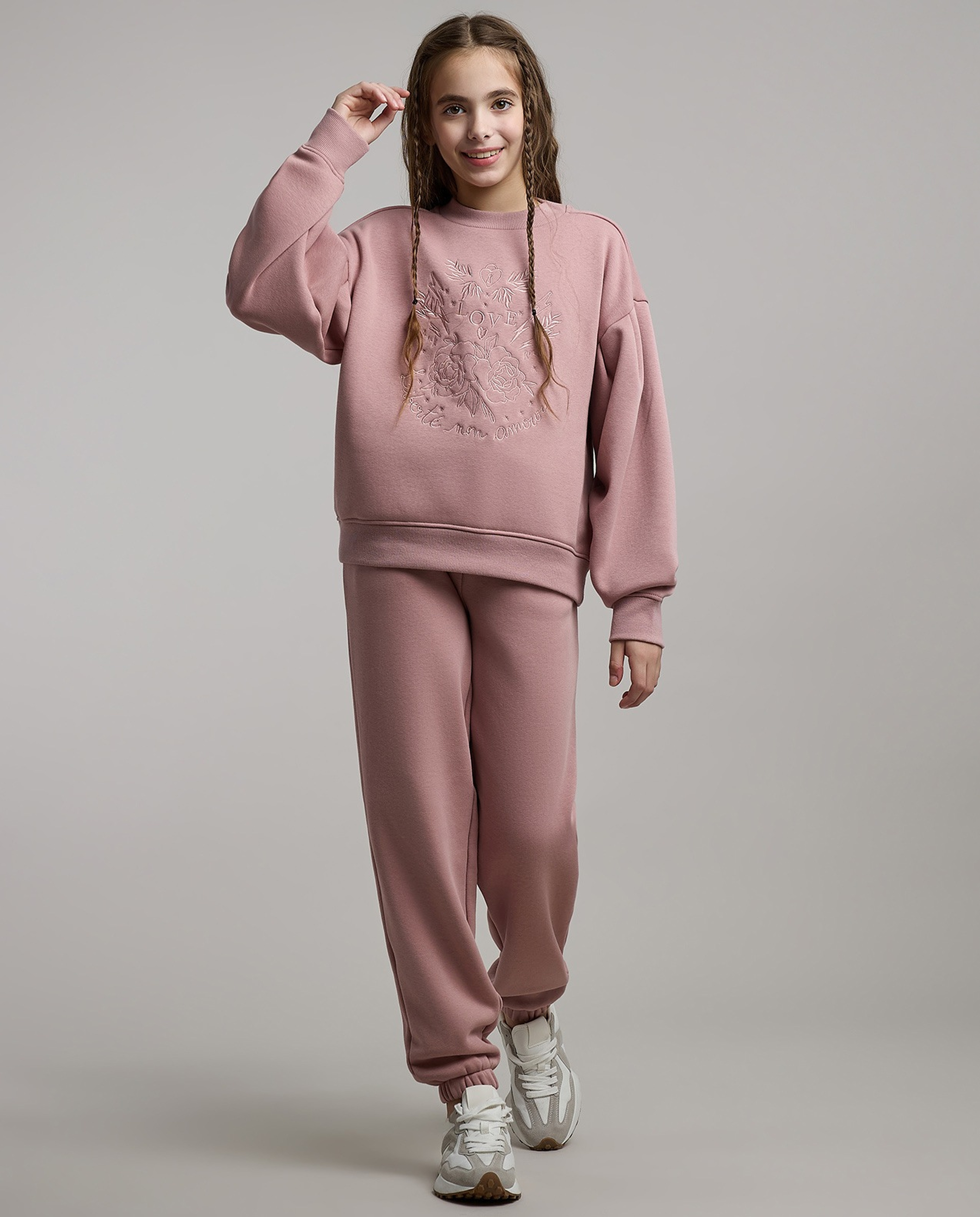 Embroidered Sweatshirt and Jogger Set