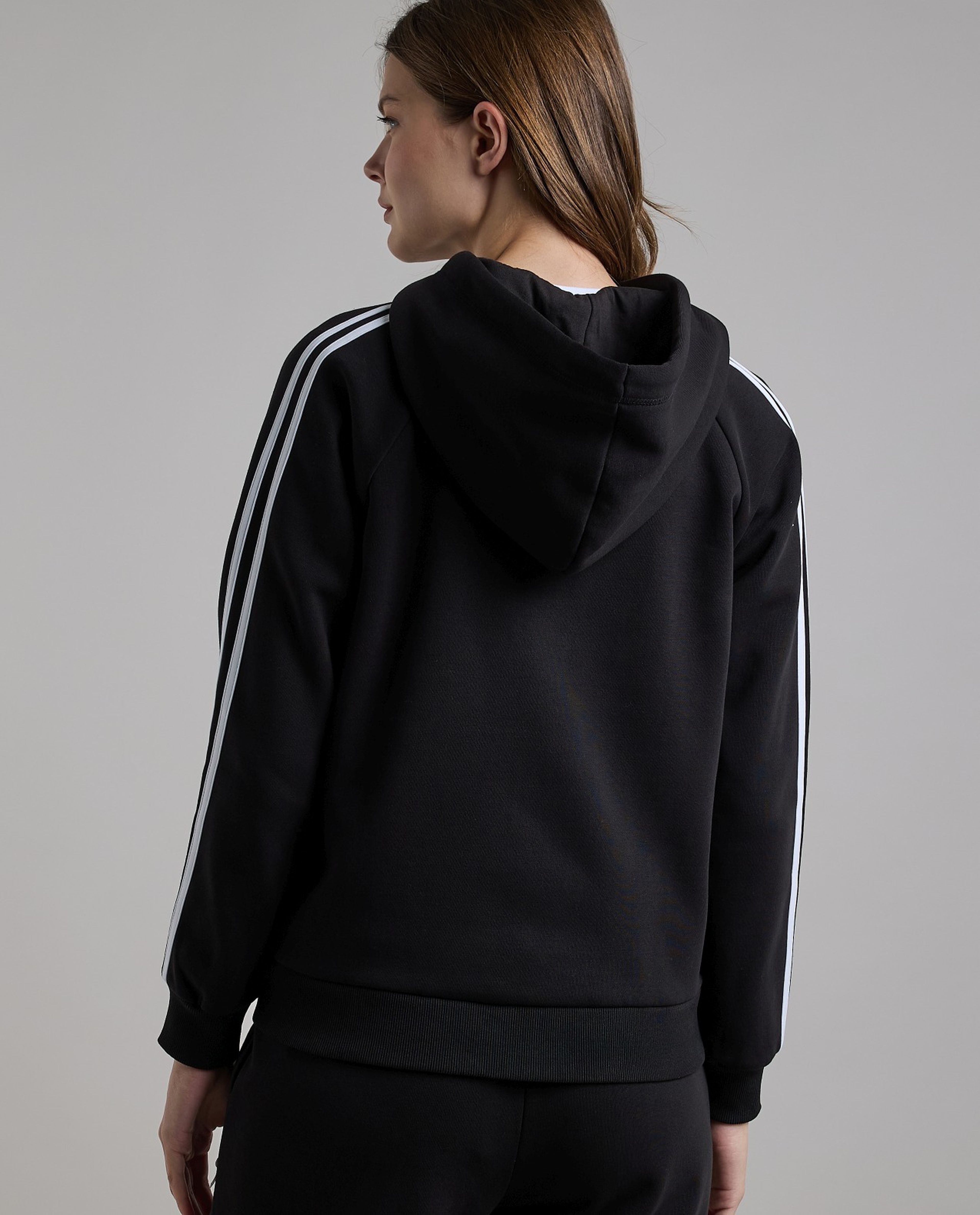 Stripe Detail Hooded Jacket with Long Sleeves