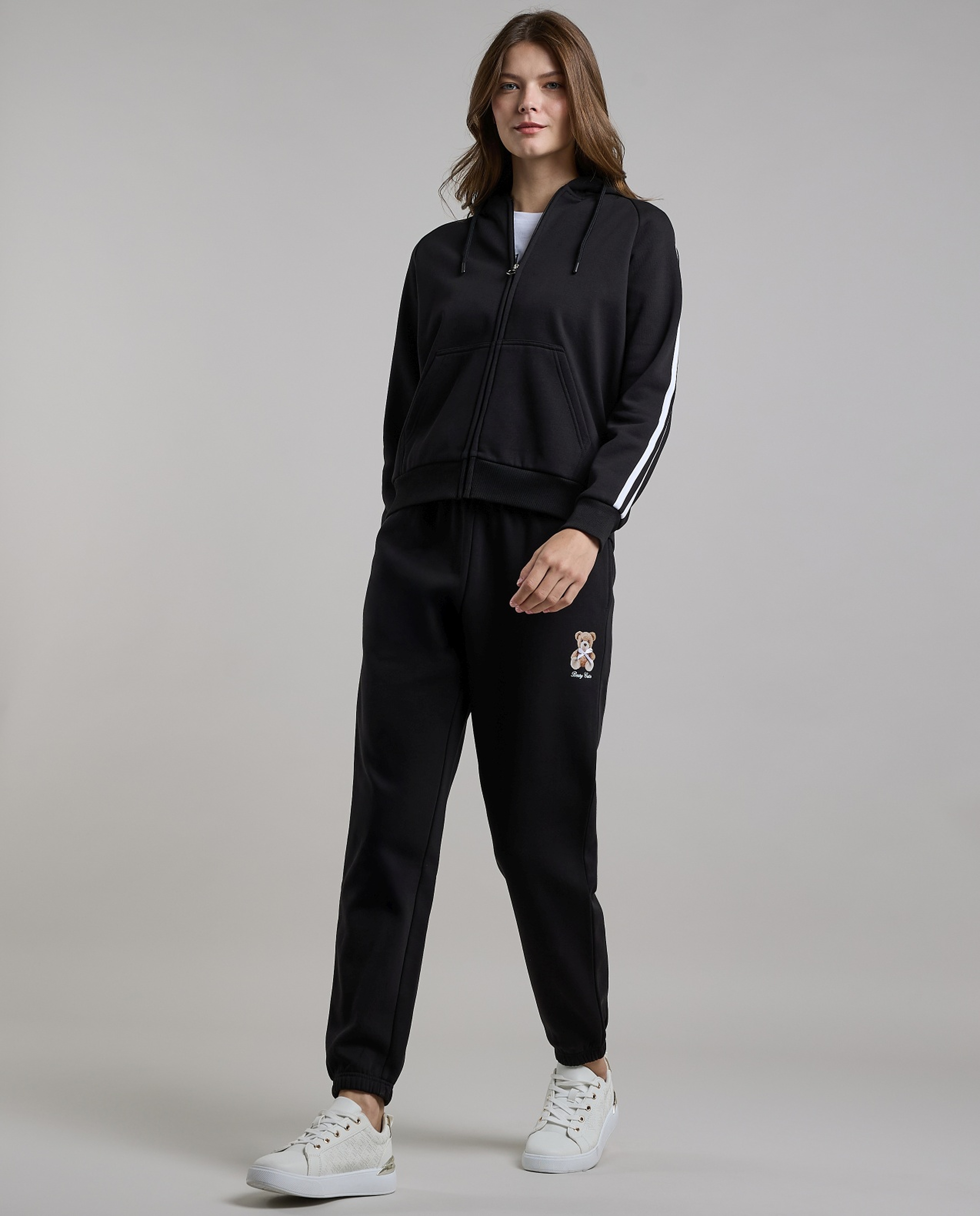 Stripe Detail Hooded Jacket with Long Sleeves