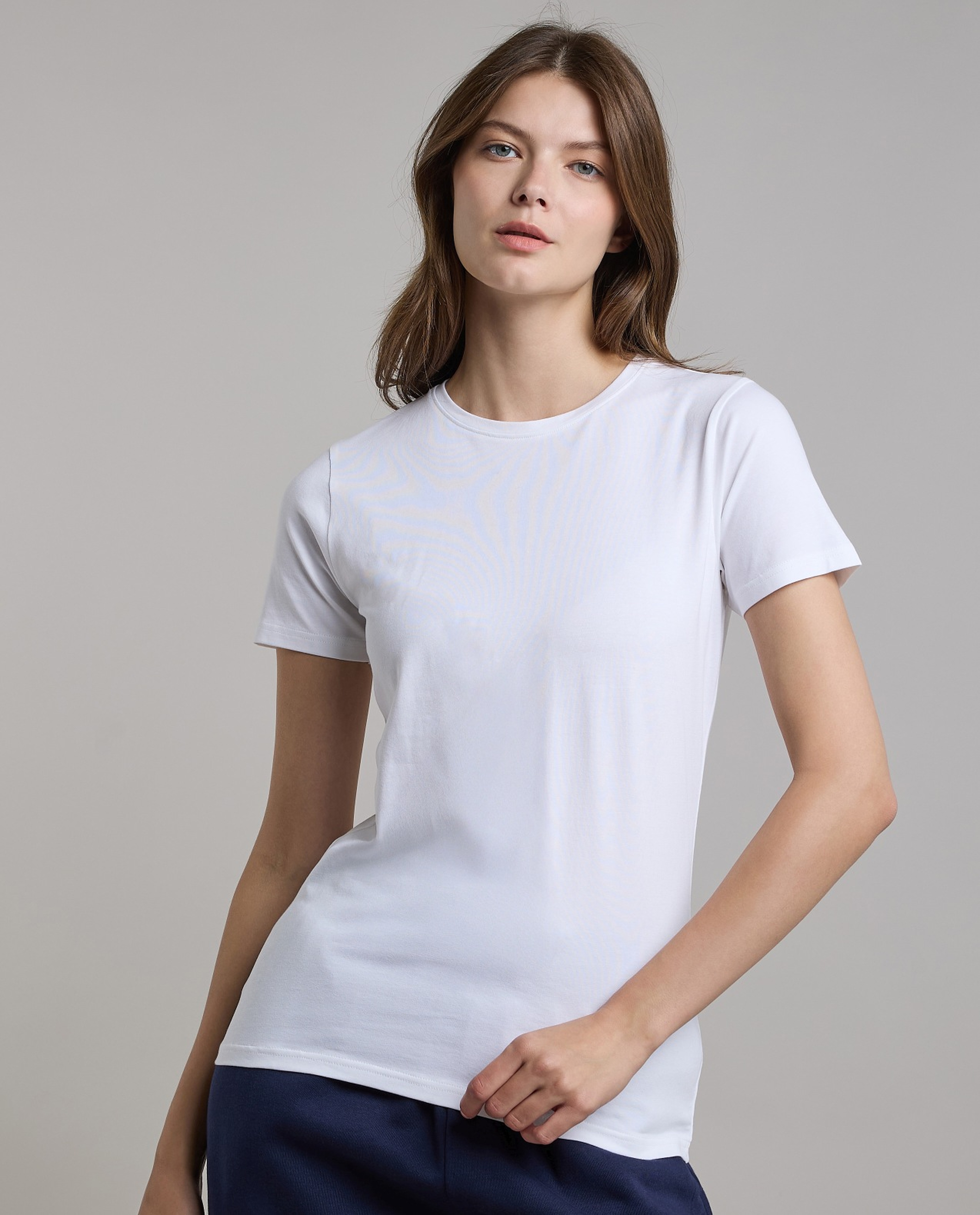Solid T-Shirt with Crew Neck and Short Sleeves