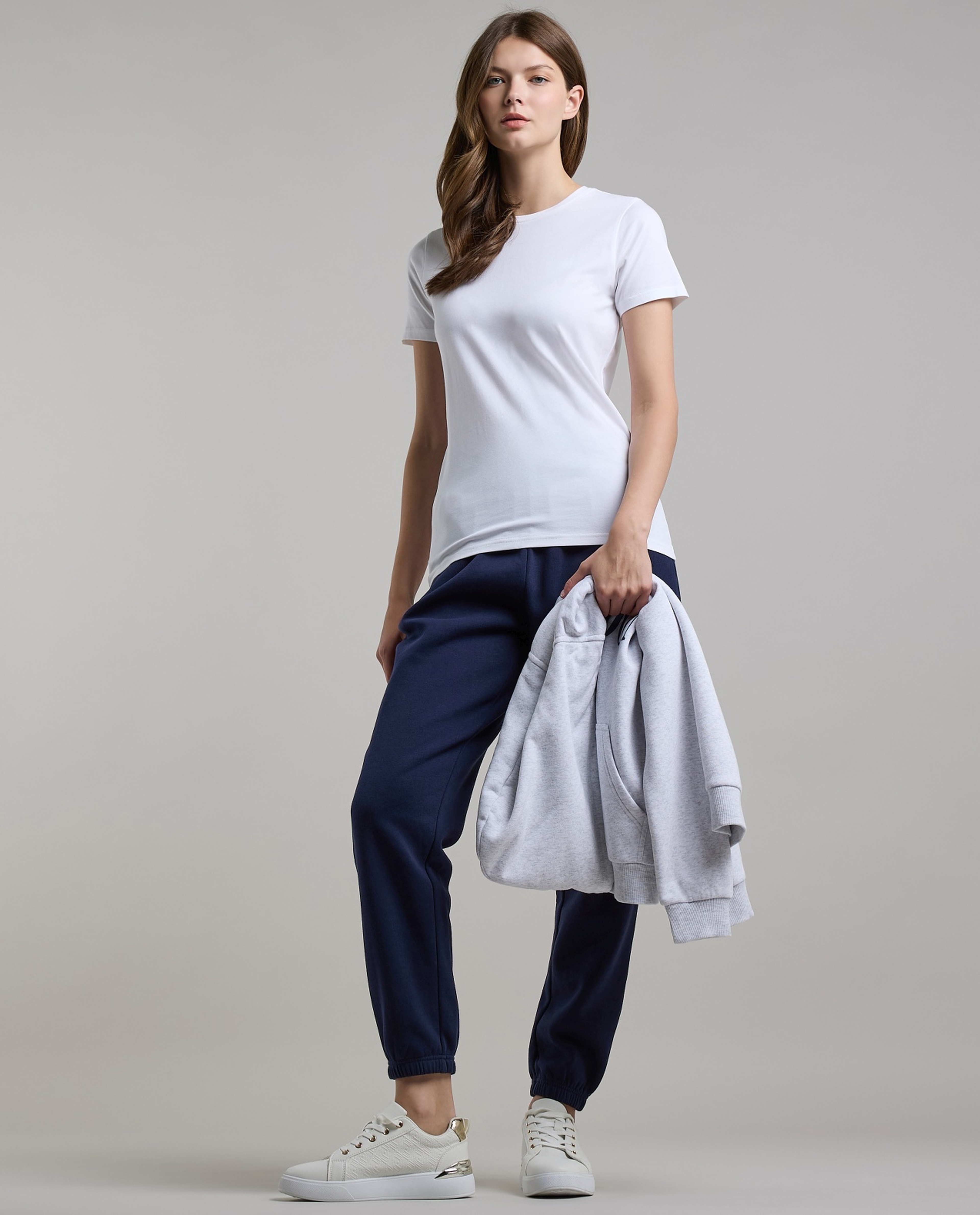 Solid T-Shirt with Crew Neck and Short Sleeves