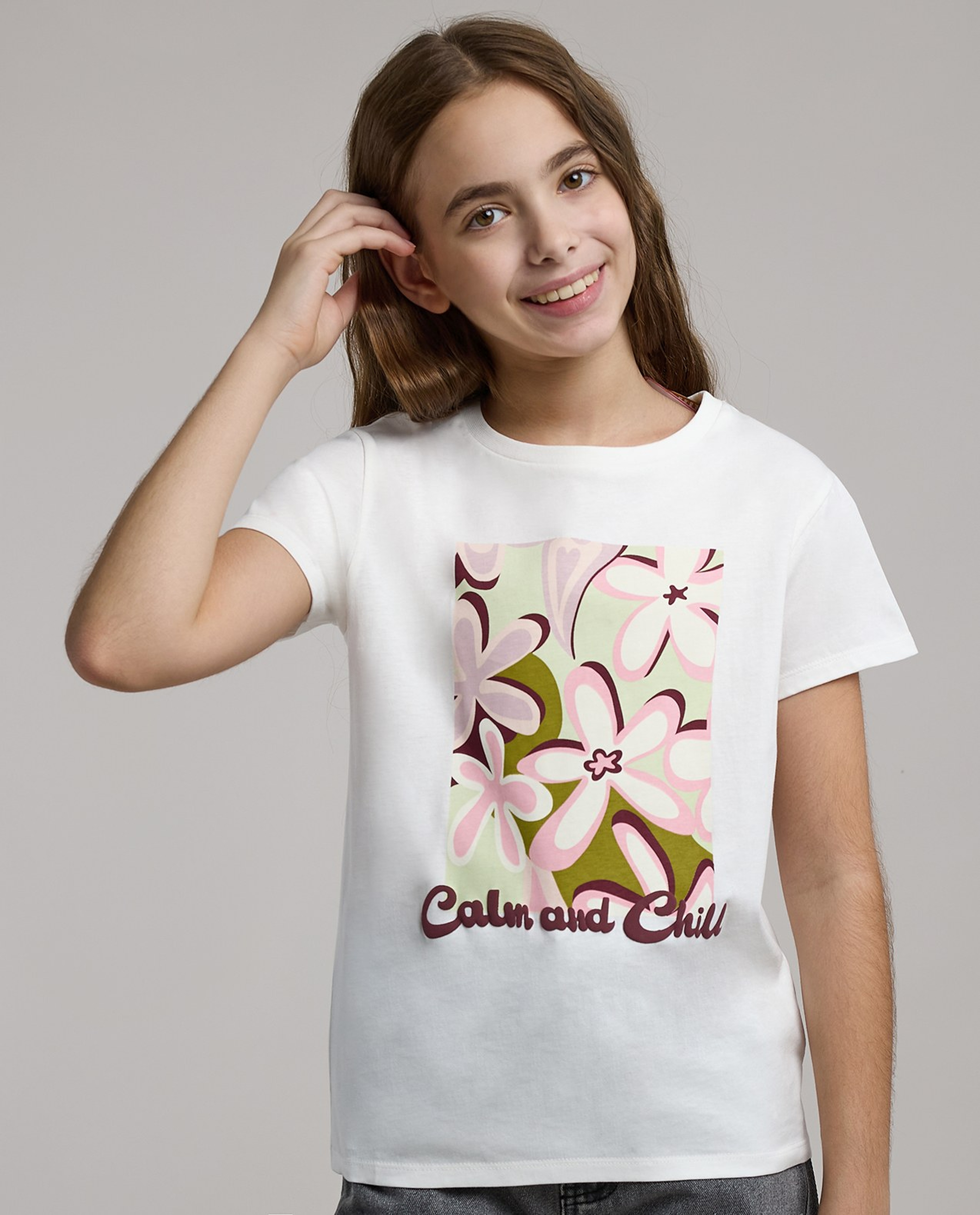 Printed T-Shirt with Crew Neck and Short Sleeves