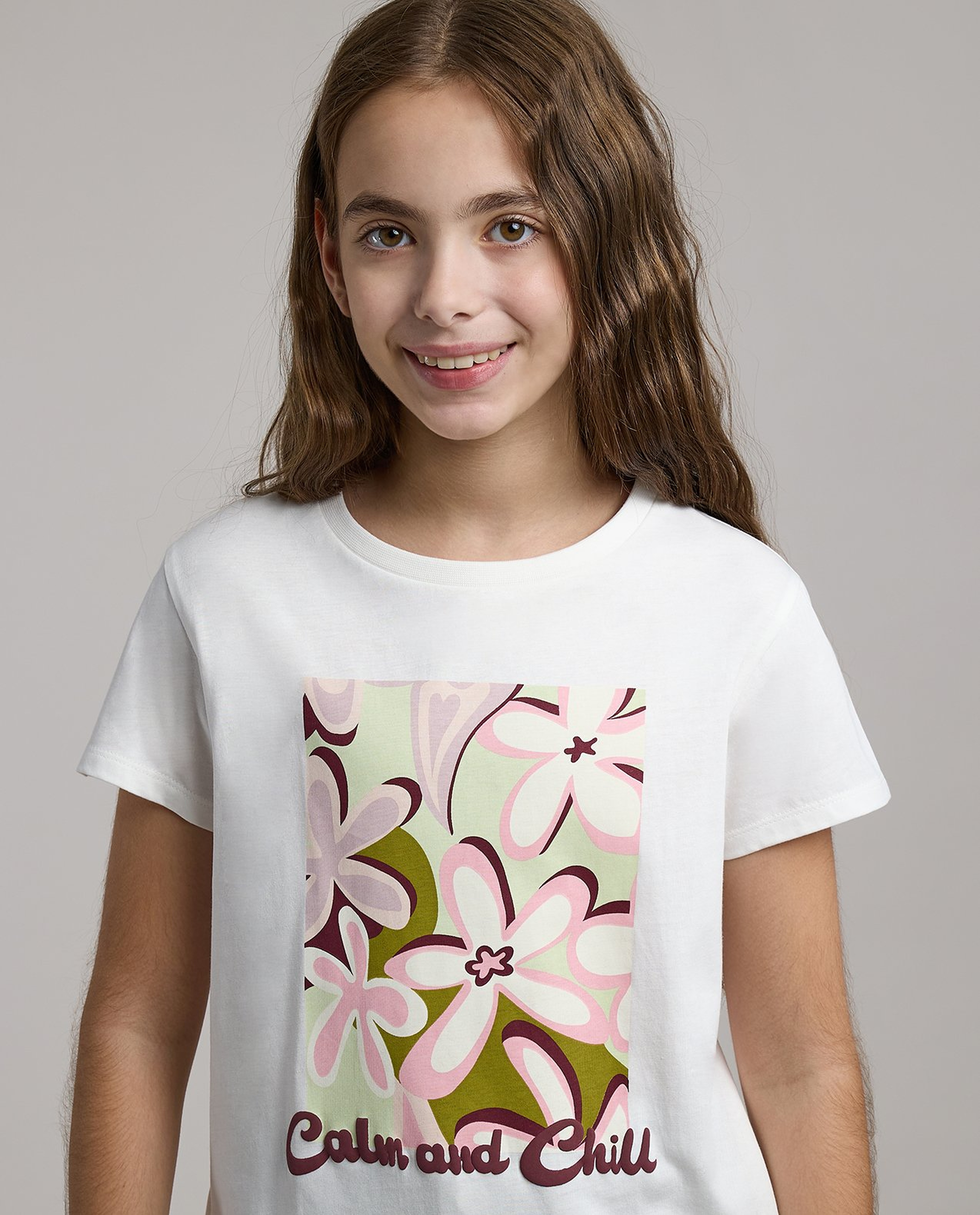 Printed T-Shirt with Crew Neck and Short Sleeves