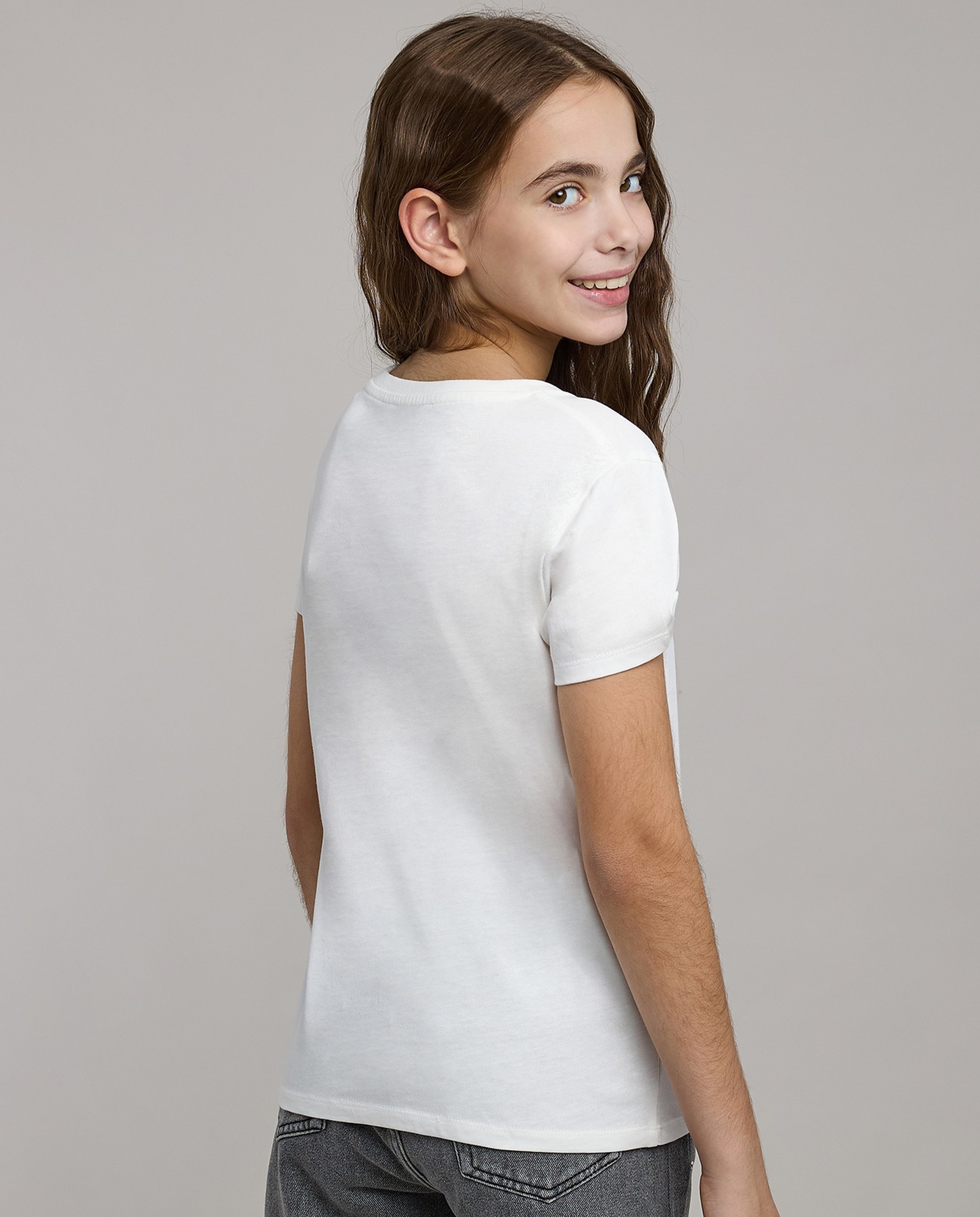 Printed T-Shirt with Crew Neck and Short Sleeves