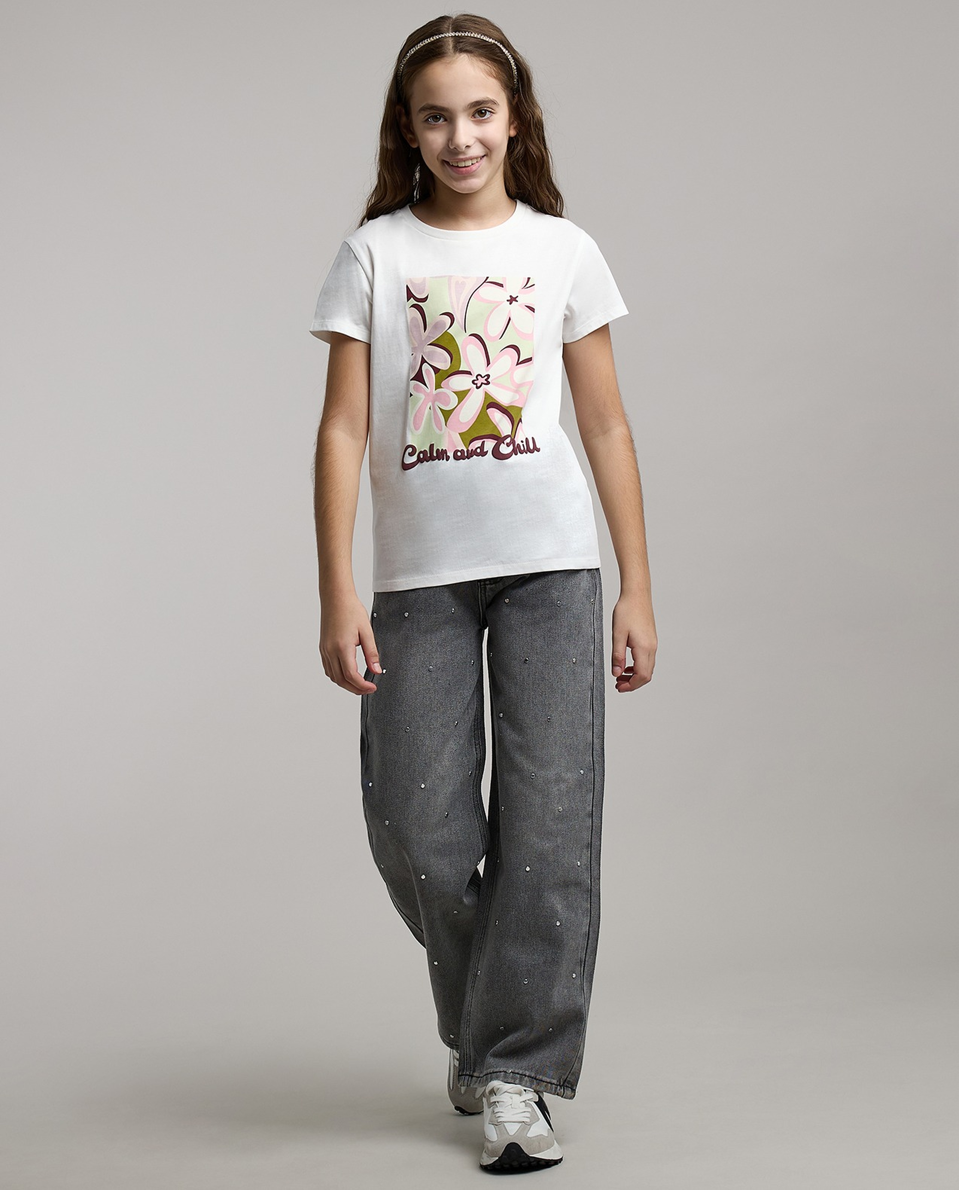 Printed T-Shirt with Crew Neck and Short Sleeves